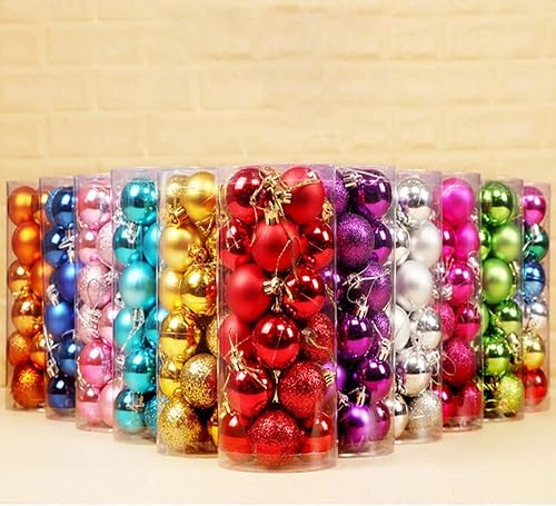 Miniatura 4 de QueenBox 24 bolas de Navidad de plástico de 1.18 pulgadas para decoración de árbol de Navidad, vacaciones y fiestas