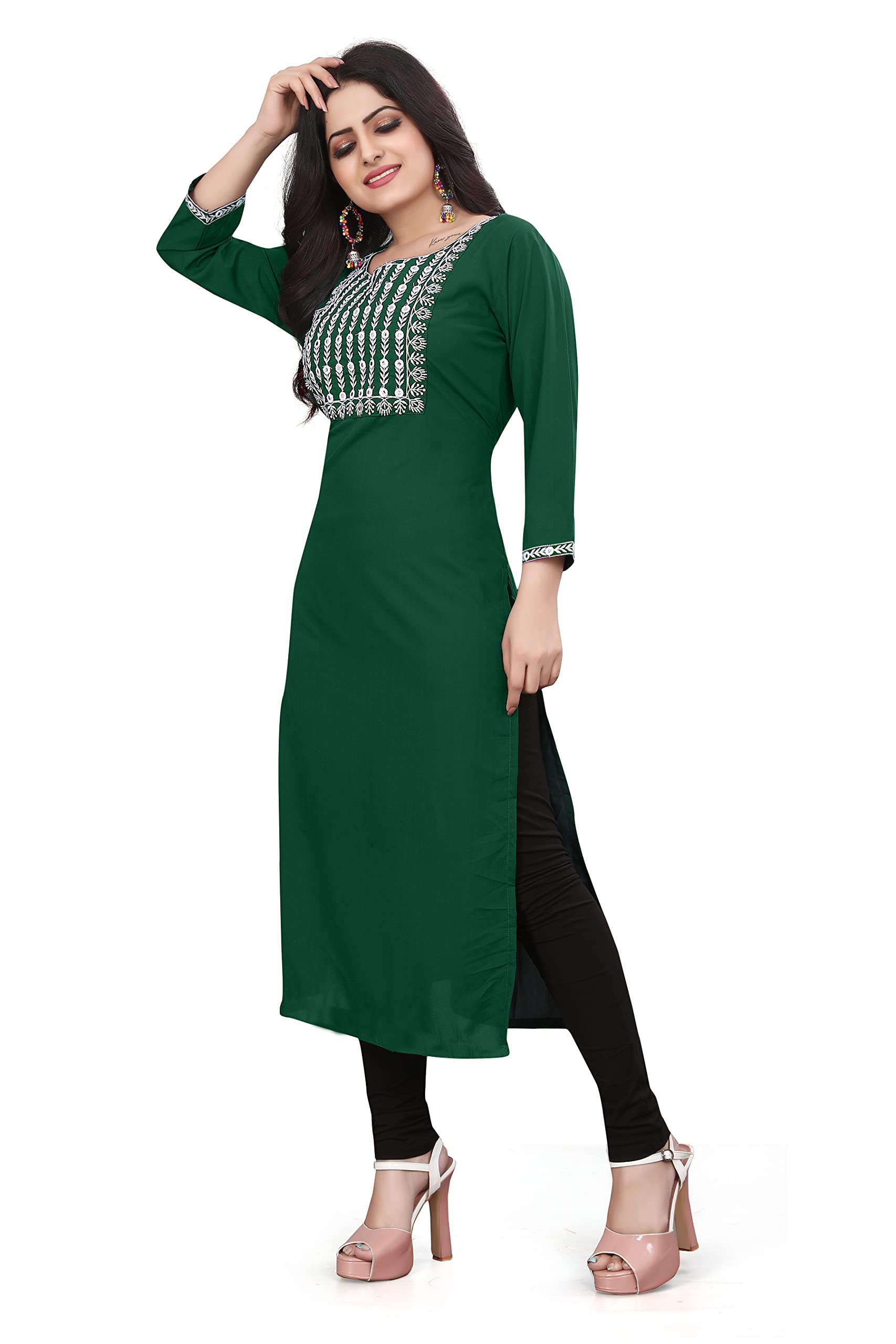 Brei's Women's Embroidered Georgette Kurti b.Fiona