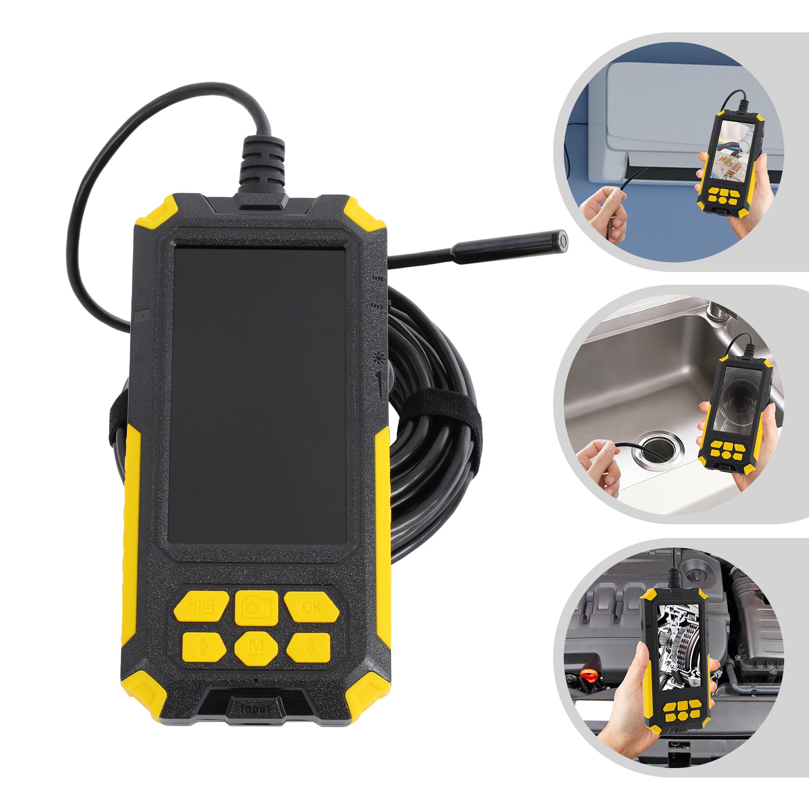 Industrial Handheld Borescope, Snake Camera with Light, 1080P HD Inspection Camera, 4.5