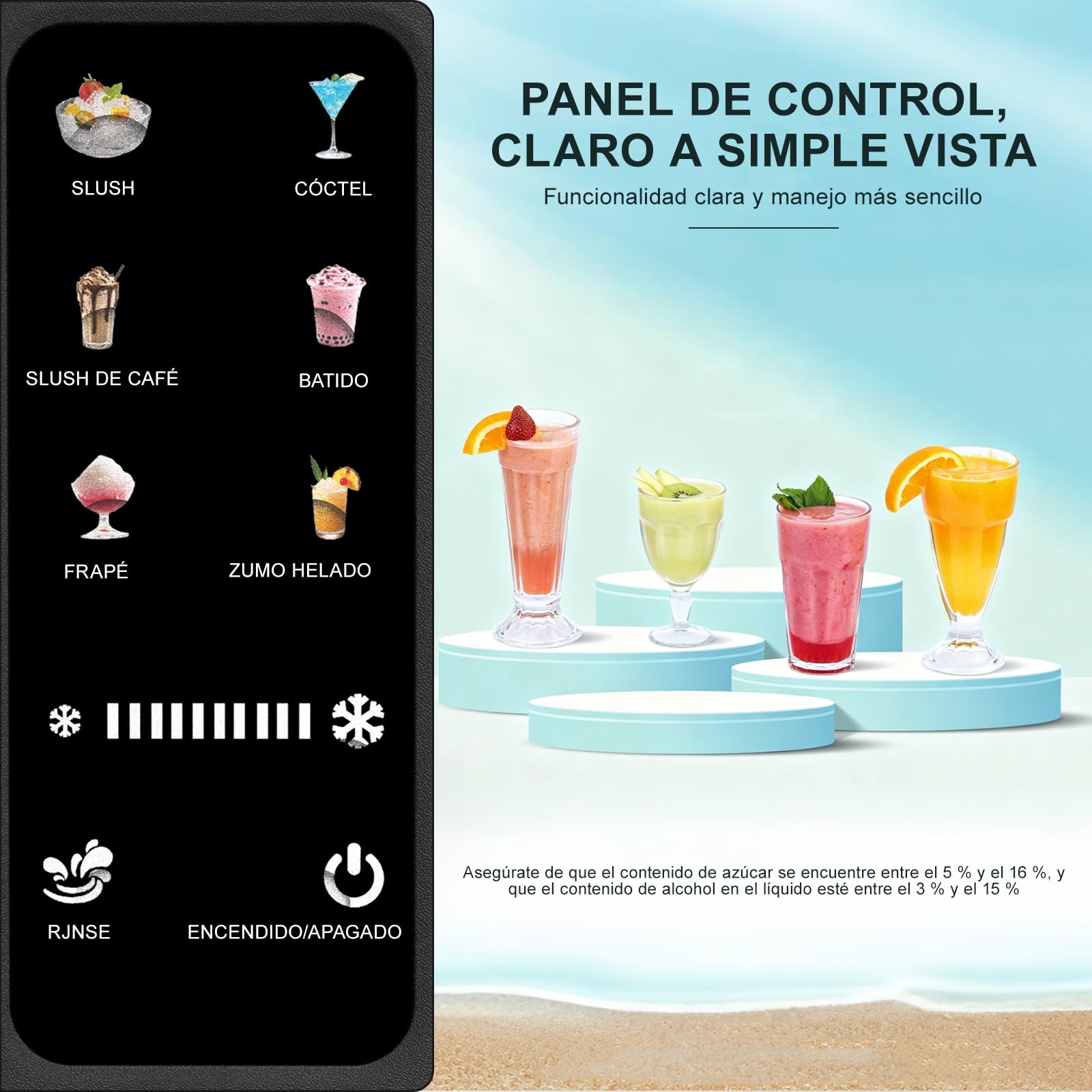 HBS-1901EU 1,9L Helados Y Máquina De Yogurt Helado, 6 Funciones, Máquina De Crema Helada, Mezclador De Batido, Para La Fabricación De Crema Helada, Jugo, Helado, Enfriamiento Rápido