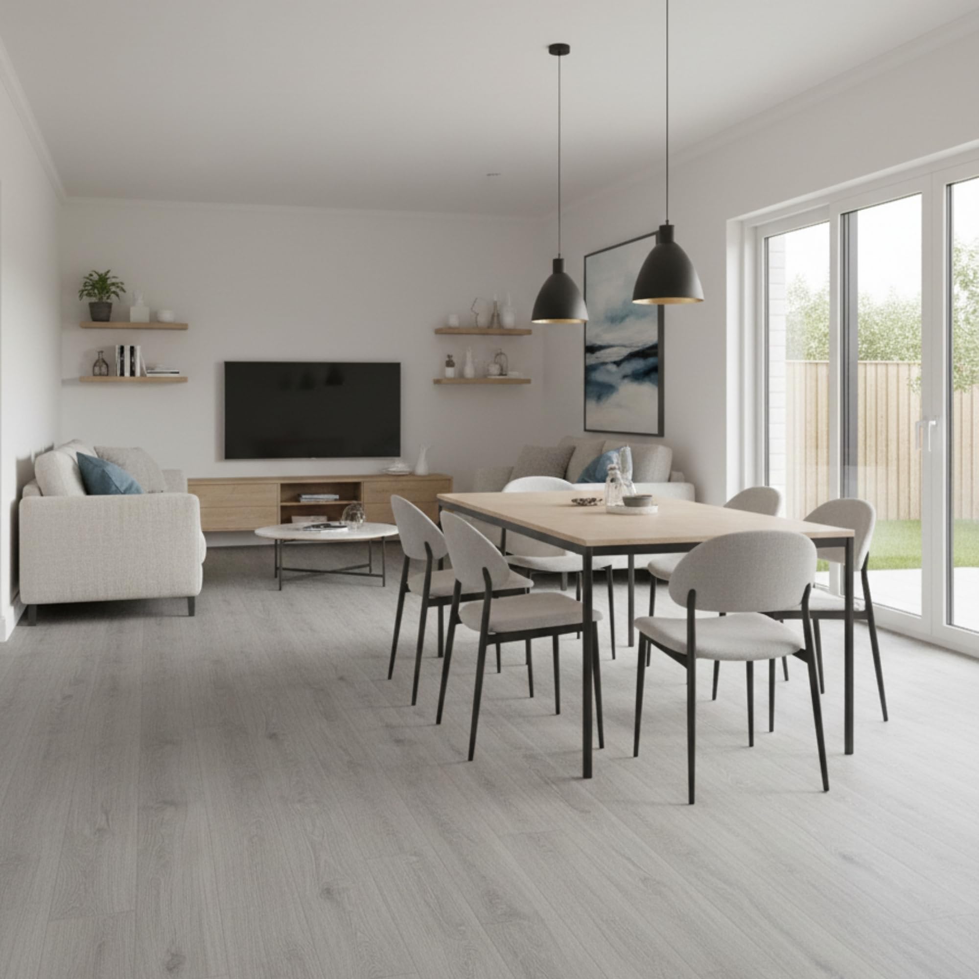 Suelo vinílico SPC click 5 mm efecto madera Gris Perla (2,21 m²) - ISOVEX