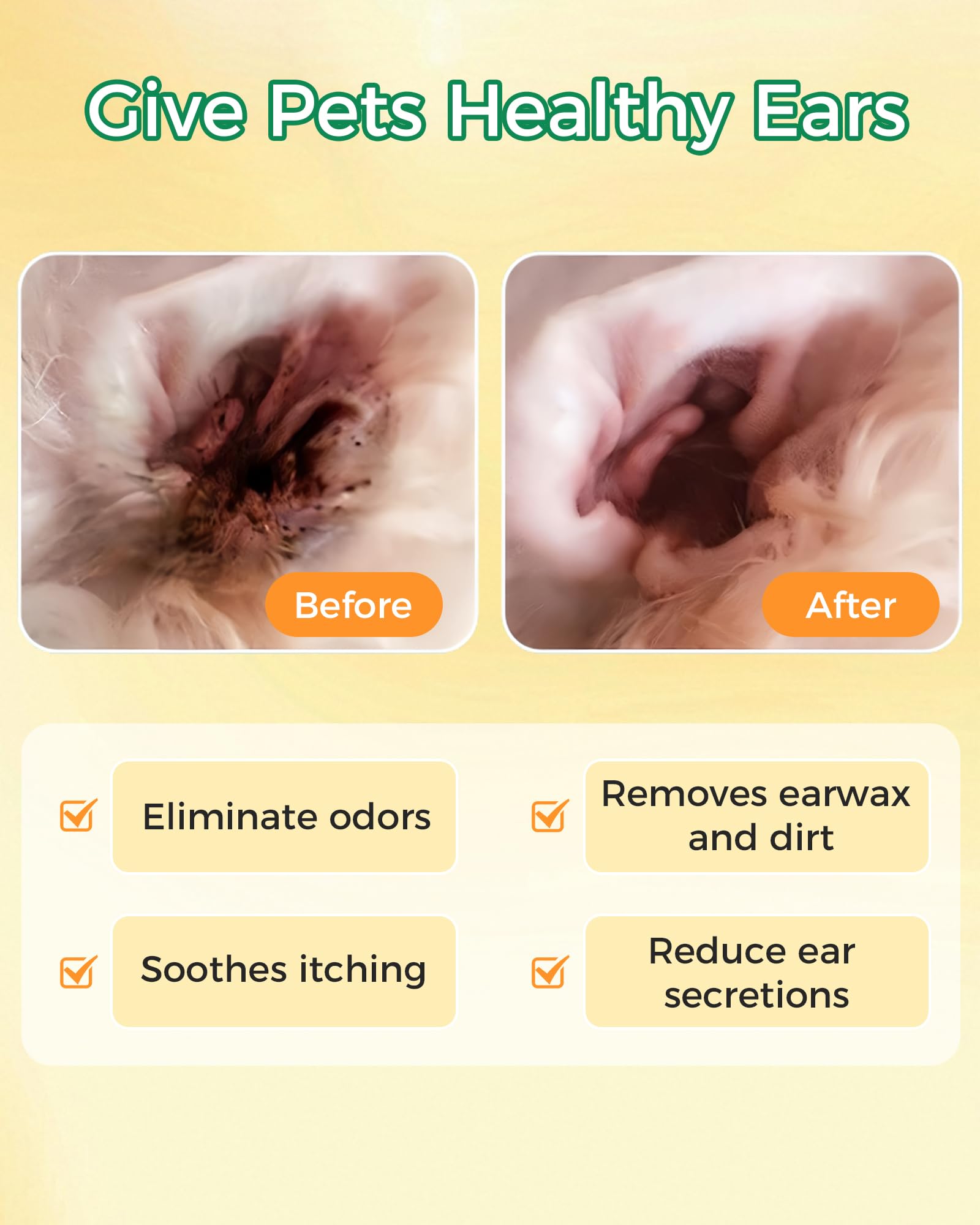 Ear Cleaner Finger Wipes, Pet Wipes for Dogs & Cats, Soft Otic Cleaning Pads, Natural Dog Ear Wipes Gently Remove Wax, Dirt and Odor, Non-Irritating, 50 Counts - image 3
