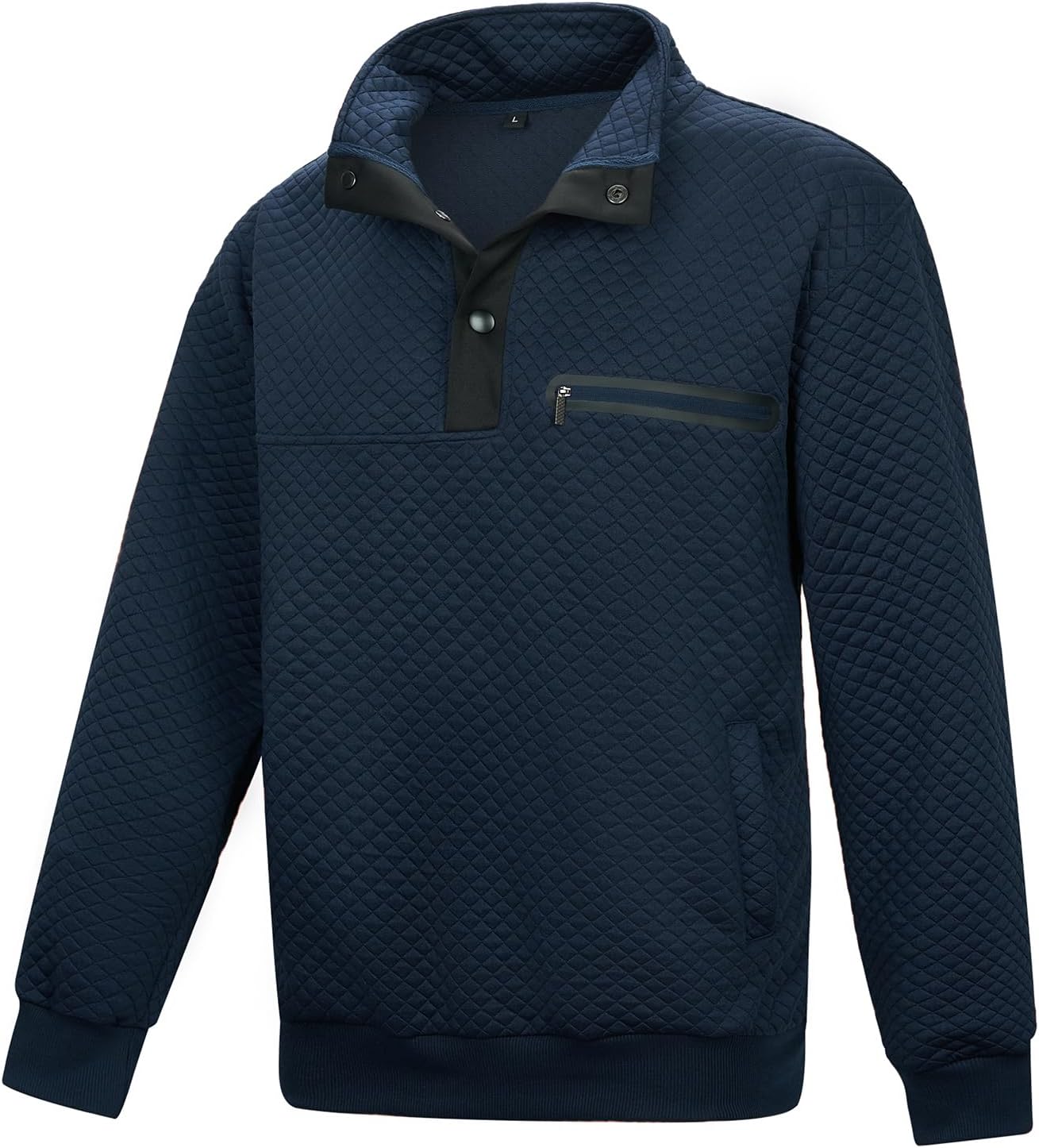 LBL Leading the Better Life Mens Sweatshirt Fashion Stand Collar Button Pullover Sweatshirts with Pockets - Image 7