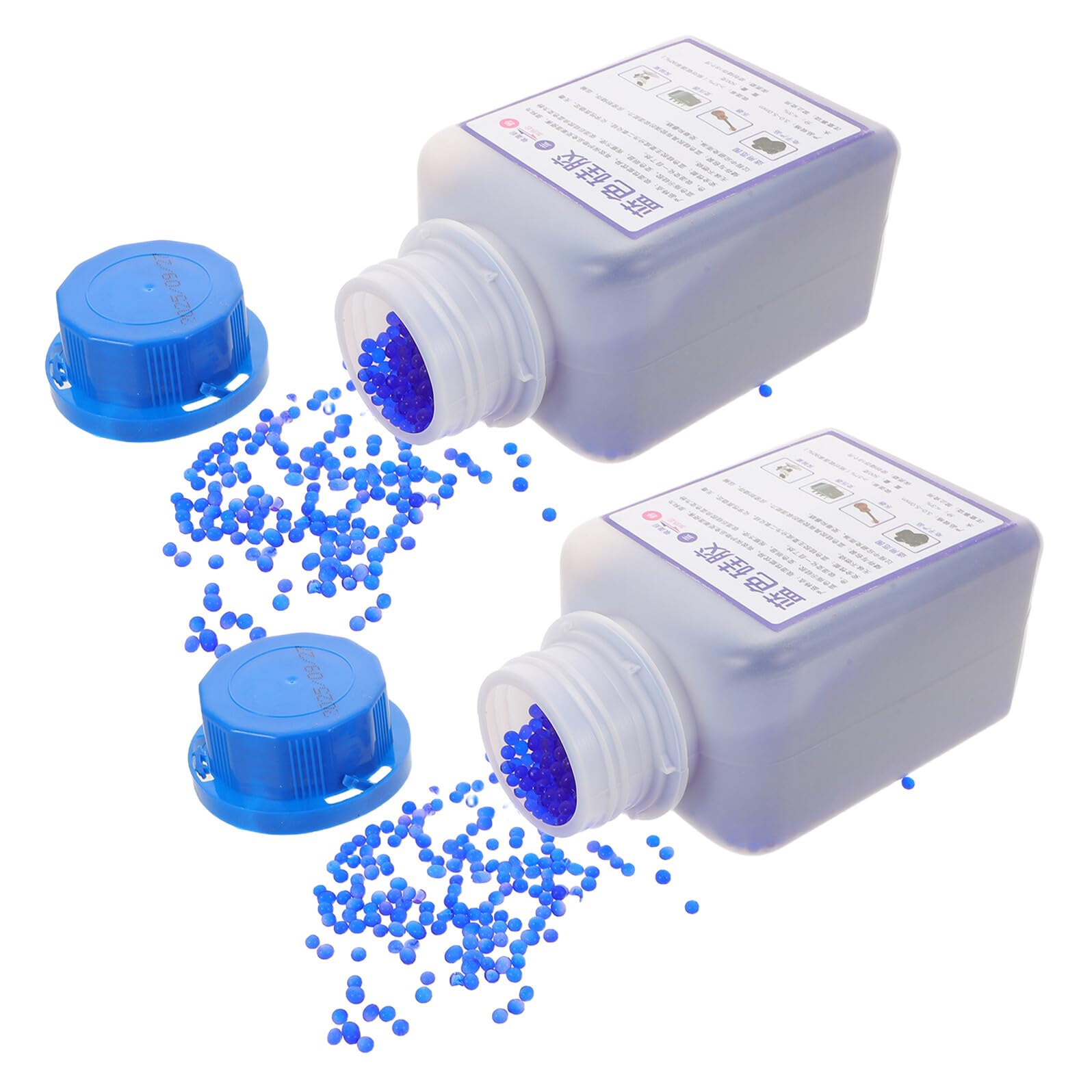 Desecante de Sílice Reutilizable 2 Botellas 500g, Azul | Perlas Indicadoras, Absorción de Humedad, para Electrónica y Material de Laboratorio