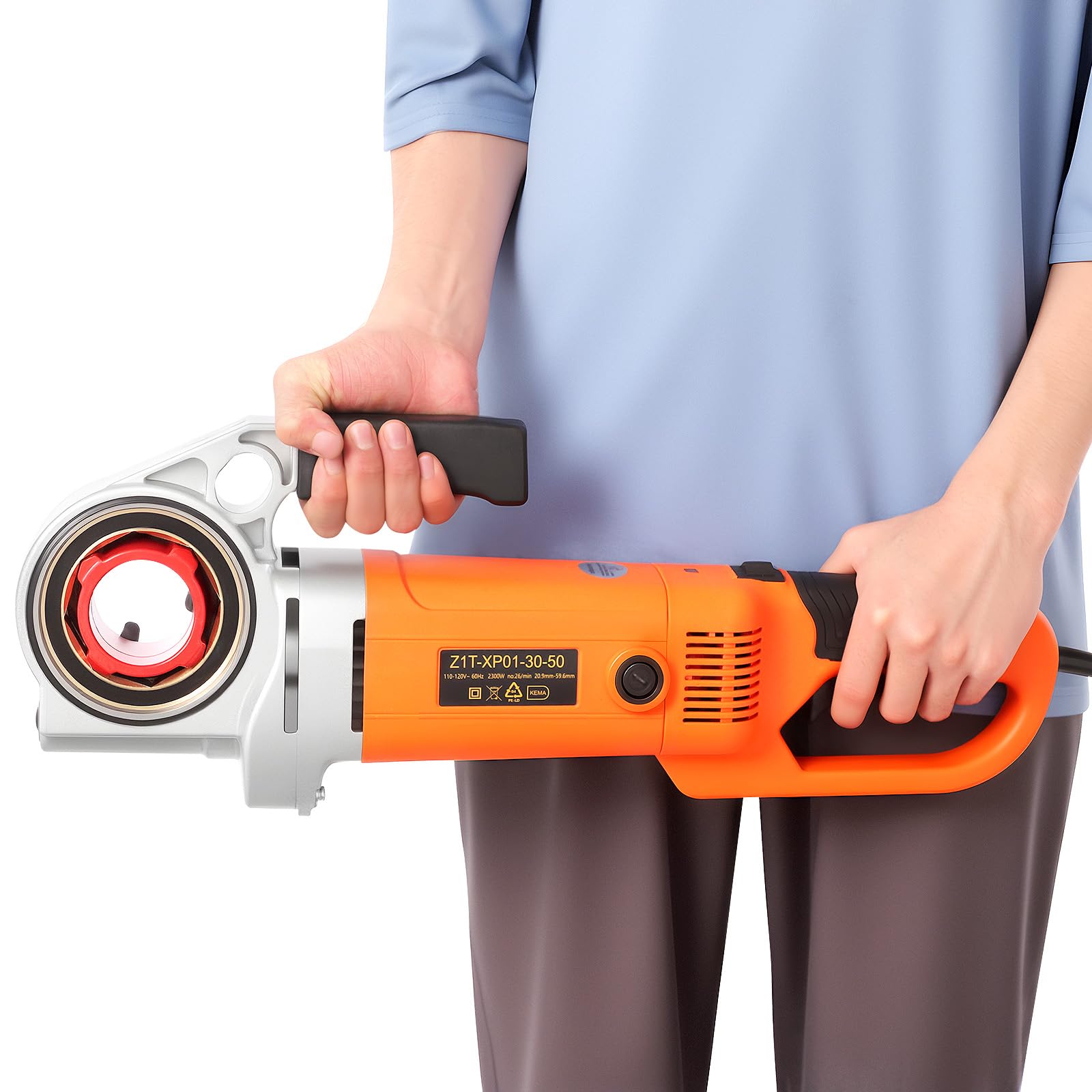 Gwinciarka Elektryczna do Rur 2300W 26RPM, Reczna Maszyna z Silnikiem Miedzianym do Rur o Srednicy 0.82 do 2.35 Cala, Profesjonalny Zestaw do Stali i Zelaza z Walizka
