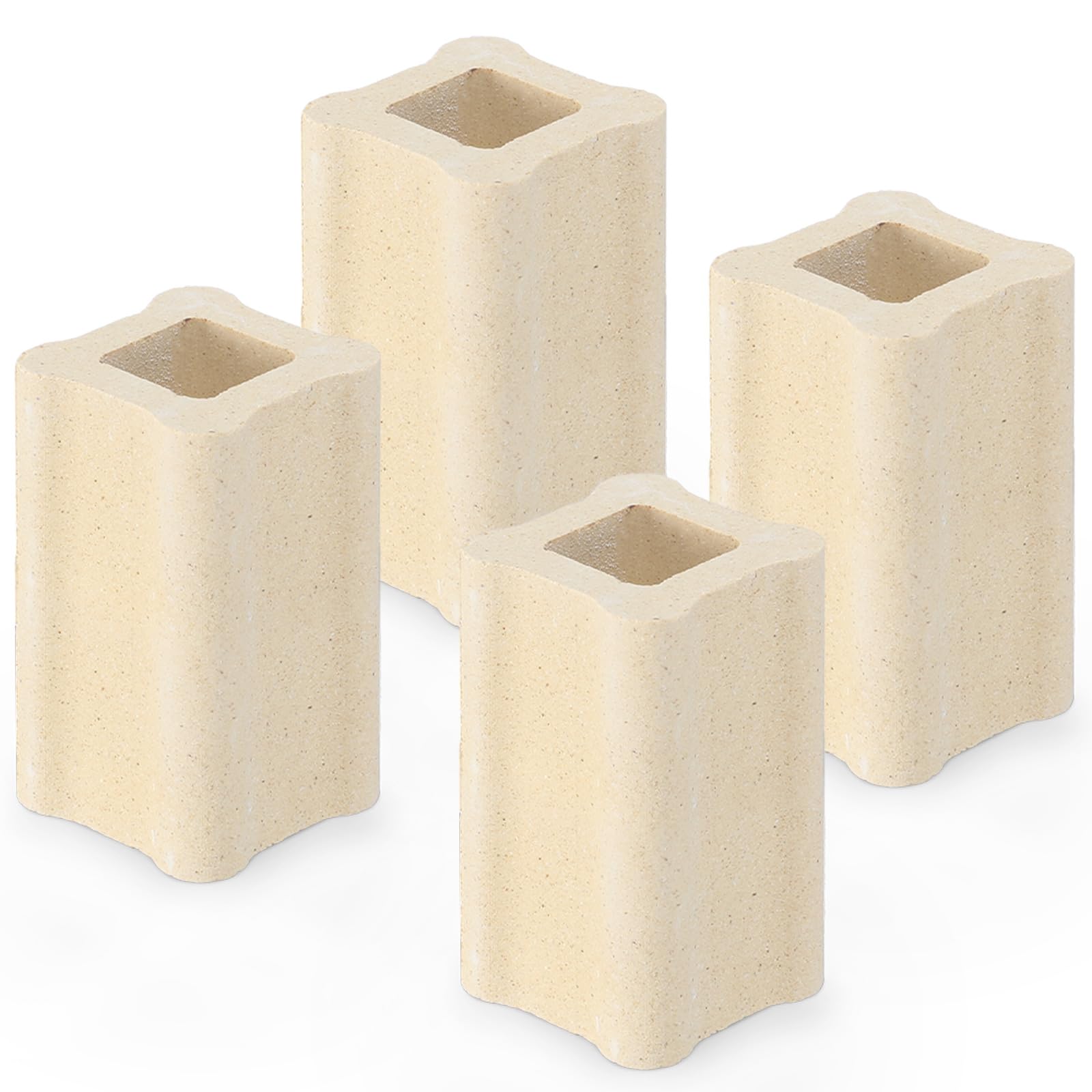 Nuanchu 4 Pack Kiln Post High Alumina Kiln Posts Square Ceramic Shelf Supports for High Temperature Kilns Sturdy Firing Posts (2 x 1 Inch)
