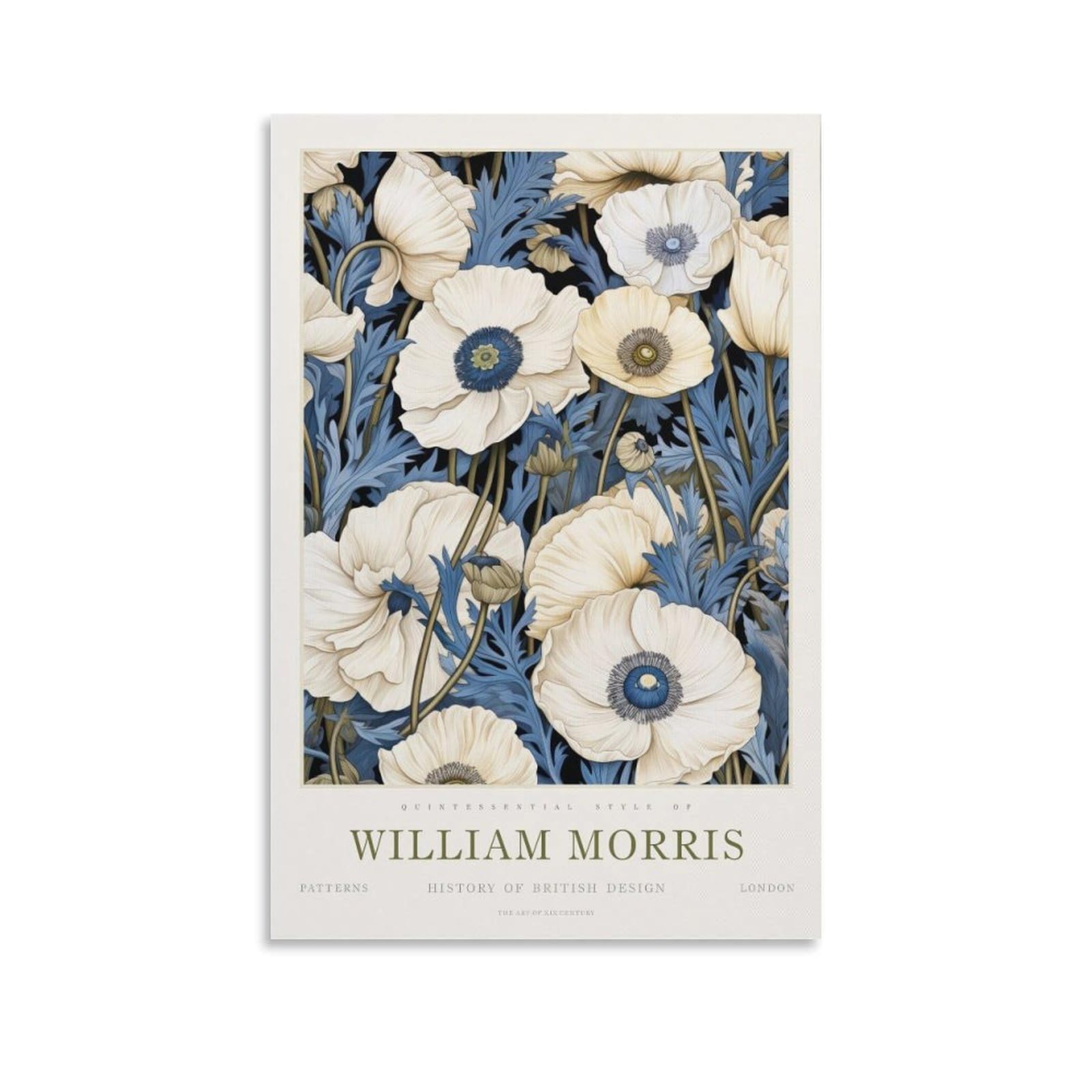 William Morris Floral Vintage Mid Century Aesthetic Posters For Room Aesthetic Canvas Bathroom Art Wall Decor Photo Prints 12x18inch(30x45cm)