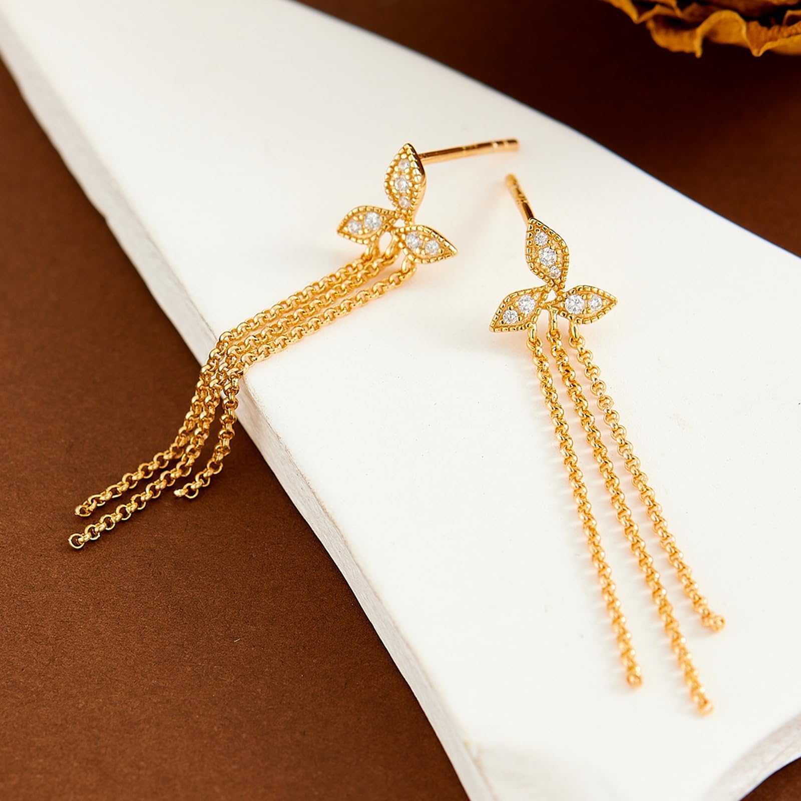 Pendientes de gota Oro rosa Mujer