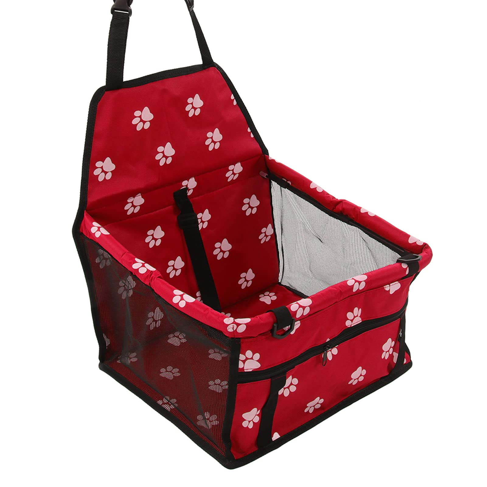 Drfeify Breathable Red Dog Car Seat, Armrest Booster, Portable, Waterproof, Easy to Clean