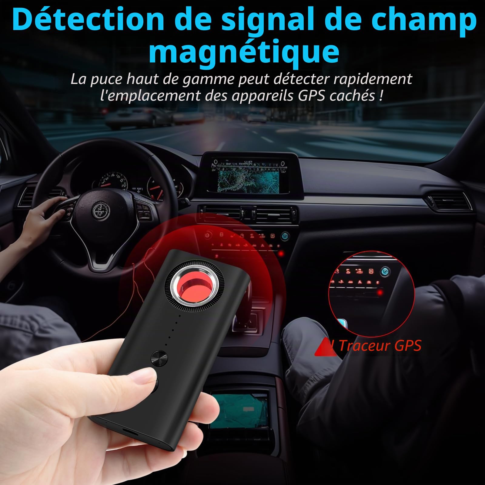 Micro Espion Détecteur, Bug Détecteur RF sans Fil, Anti-Espion Camera Espion GPS, Detecteur de Camera et Micro Espion, Détecteur de Bugs pour pour Bureau à Domicile Hôtel
