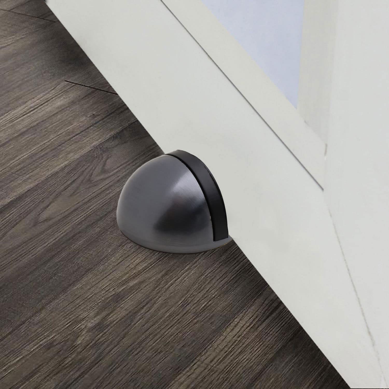 Badem10 Yarımay Kapı Stoperi Tamponu Yapışkanlı Metal Kapı Stopu Satine Füme