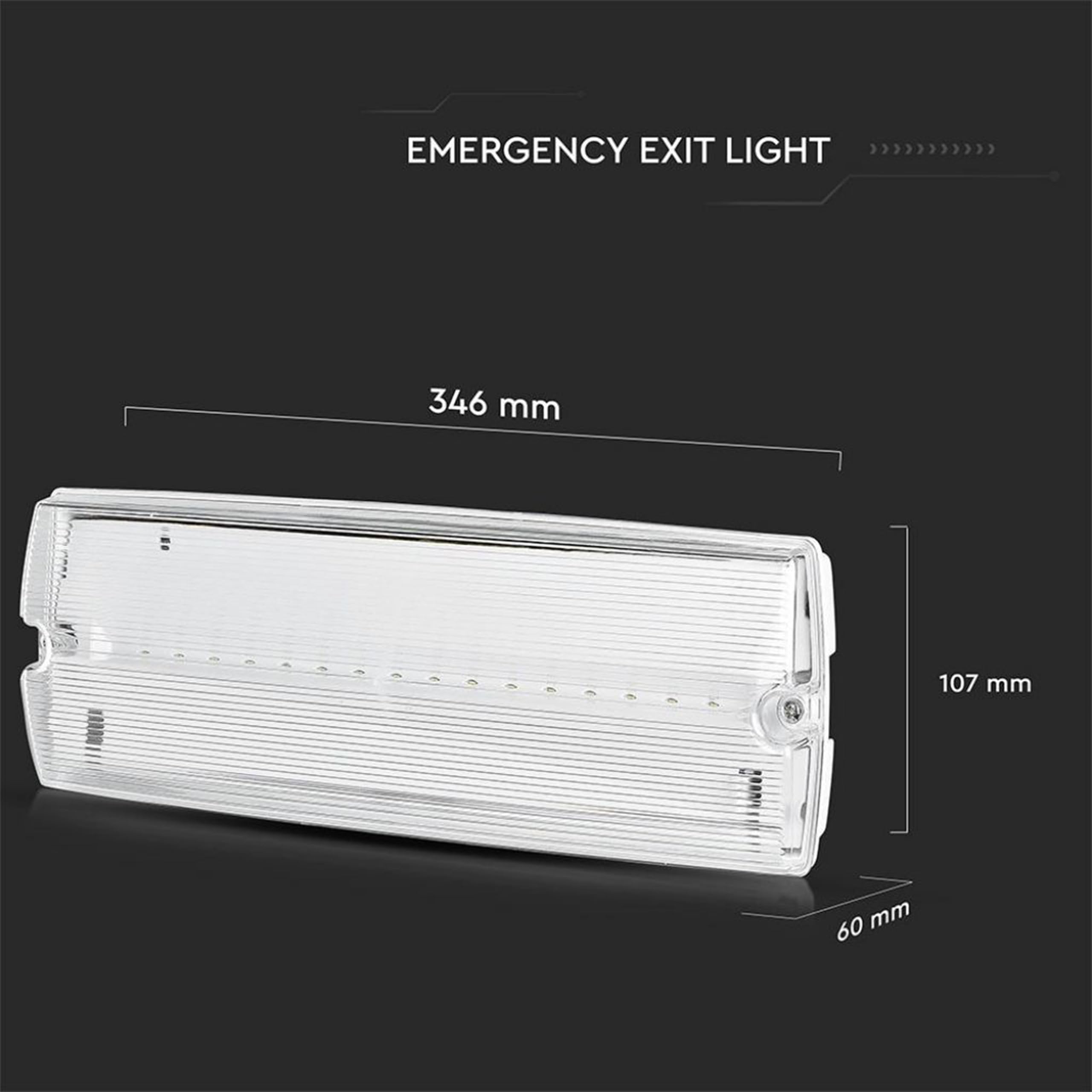 V-TAC Lampe de Secours LED 4 en 1 pour Plafond et Mur - Visible à 30 Mètres - Bouton d'Autotest - Éclairage de Sortie de Secours et Issue de Secours - Exit - 4 Signalisations Incluses - Lumière 6000K