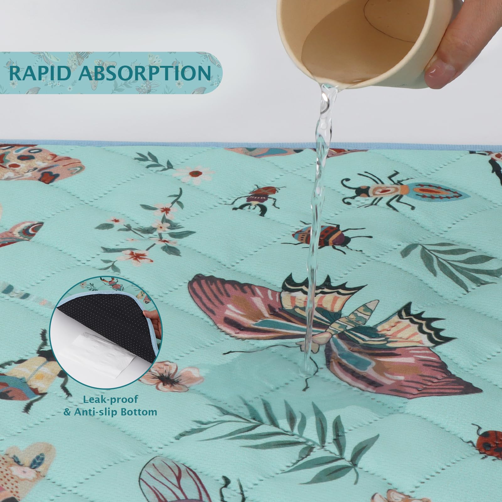 IEUUMLER 2 pezzi Tappetini Assorbenti per Cani, Assorbenti e impermeabili, Riutilizzabili educatore tappetino Pads per Cuccioli per casa, auto, viaggi EU014