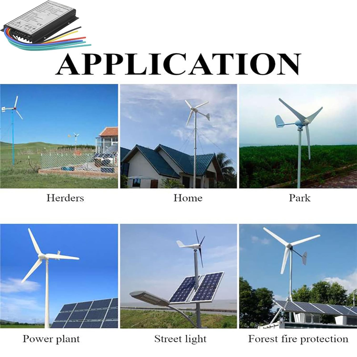 Viento y Solar Controlador Híbrido, Generador de Carga Híbrido Eólico Solar Controlador Solar, Regulador de Generador de Carga Híbrido de Energía de 500/1000W, para Turbinas Eólicas y Paneles Solares
