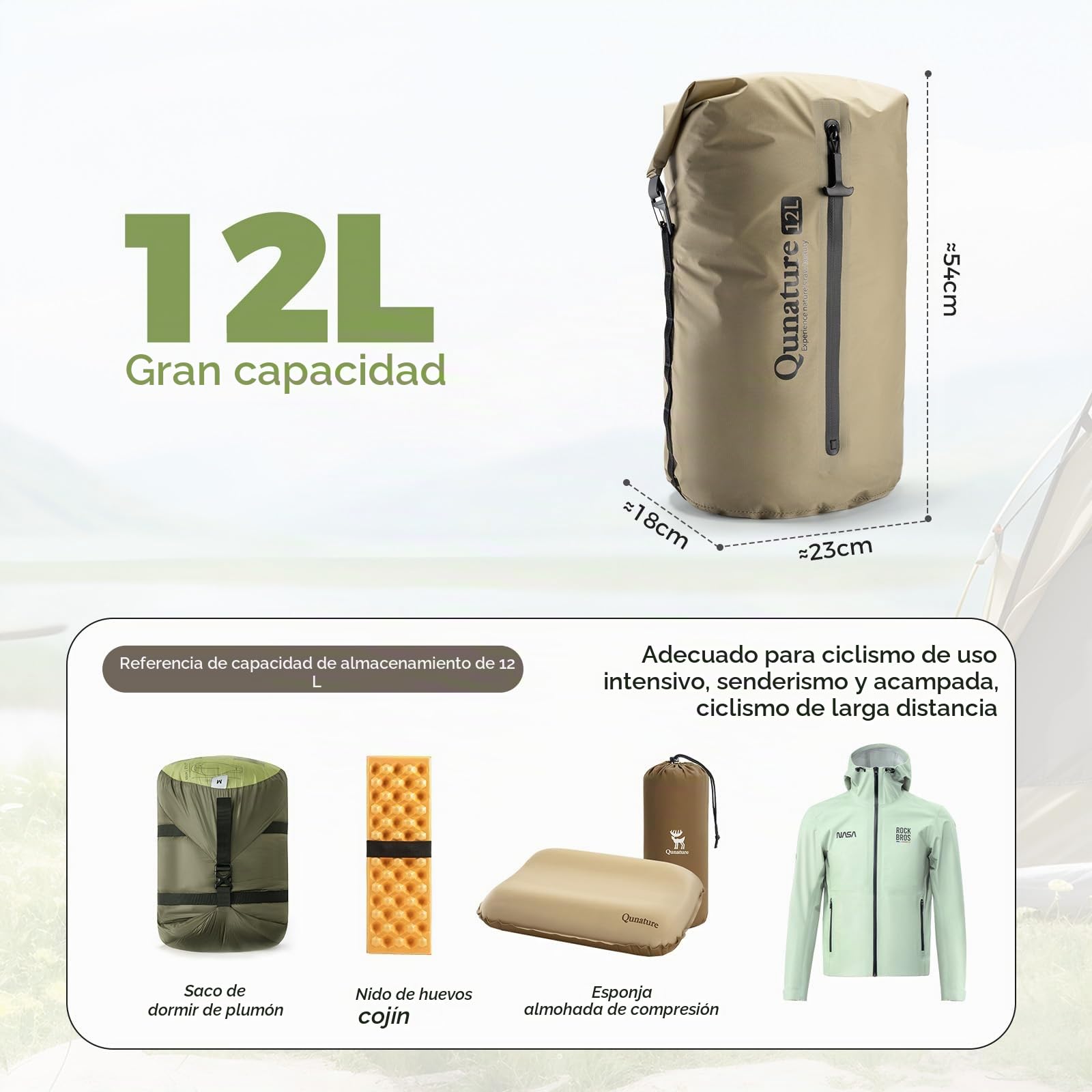 Bolsa Impermeable para Bicicleta con Sistema de Compresión