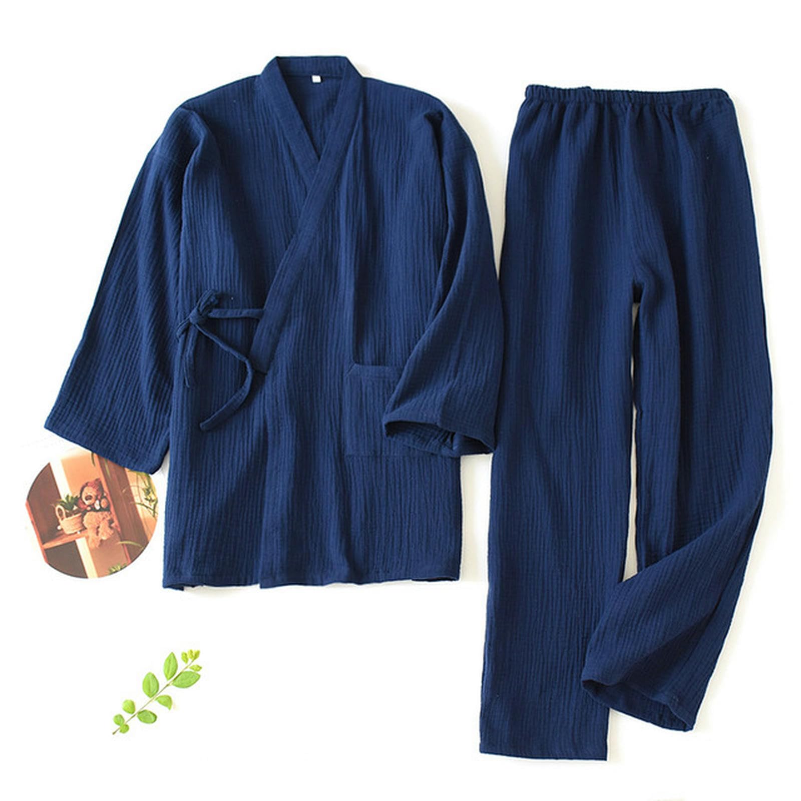 NOGRAX Piżama bawełniana piżama para Yukata luźny męski i damski strój do gotowania na parze zestaw usług domowych