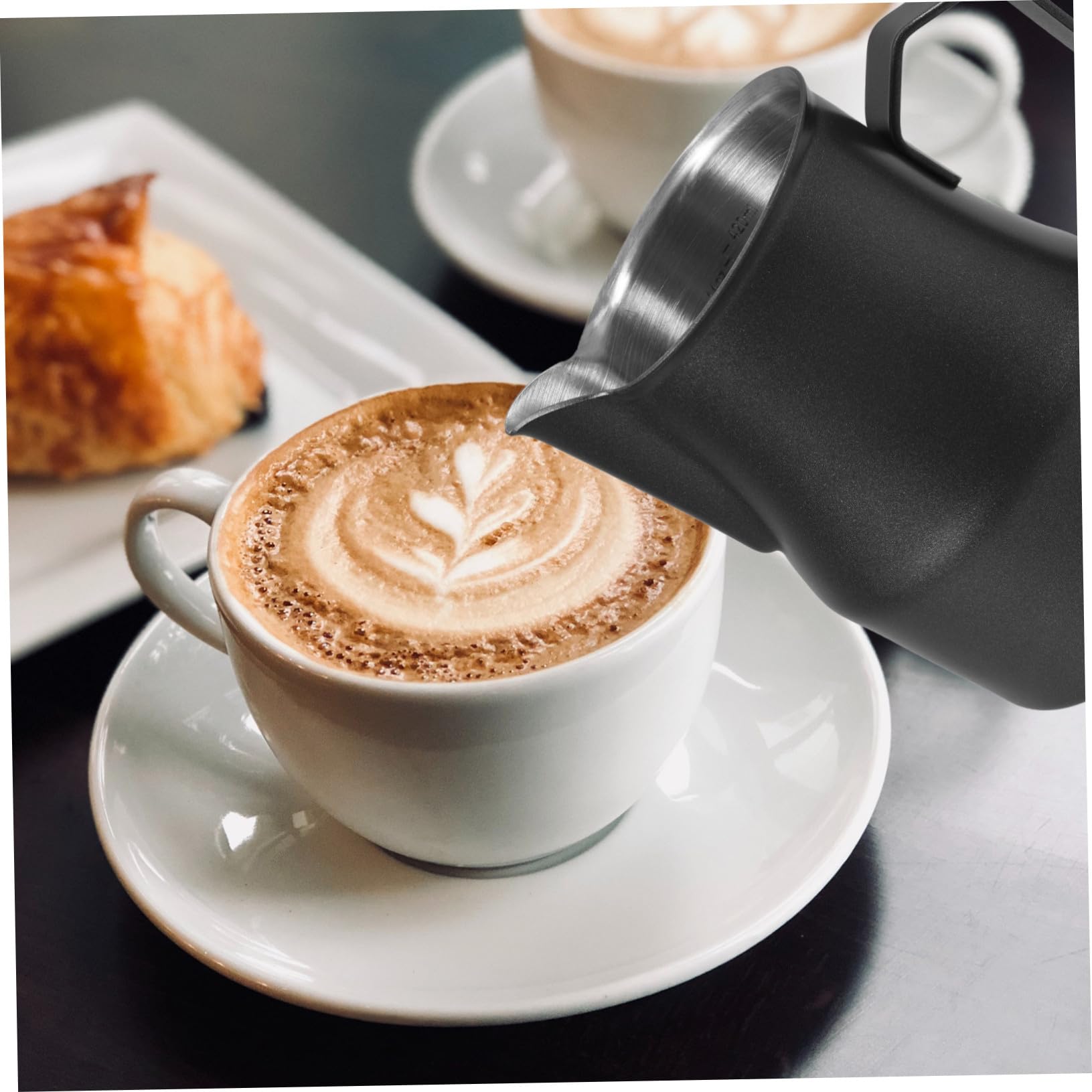 Bricco Latte 480ml in Acciaio Inox Nero per Cappuccino