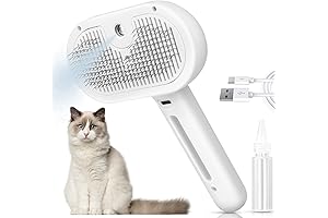Steam Brush for Cats and Dogs - 3 in 1 Pet Grooming...