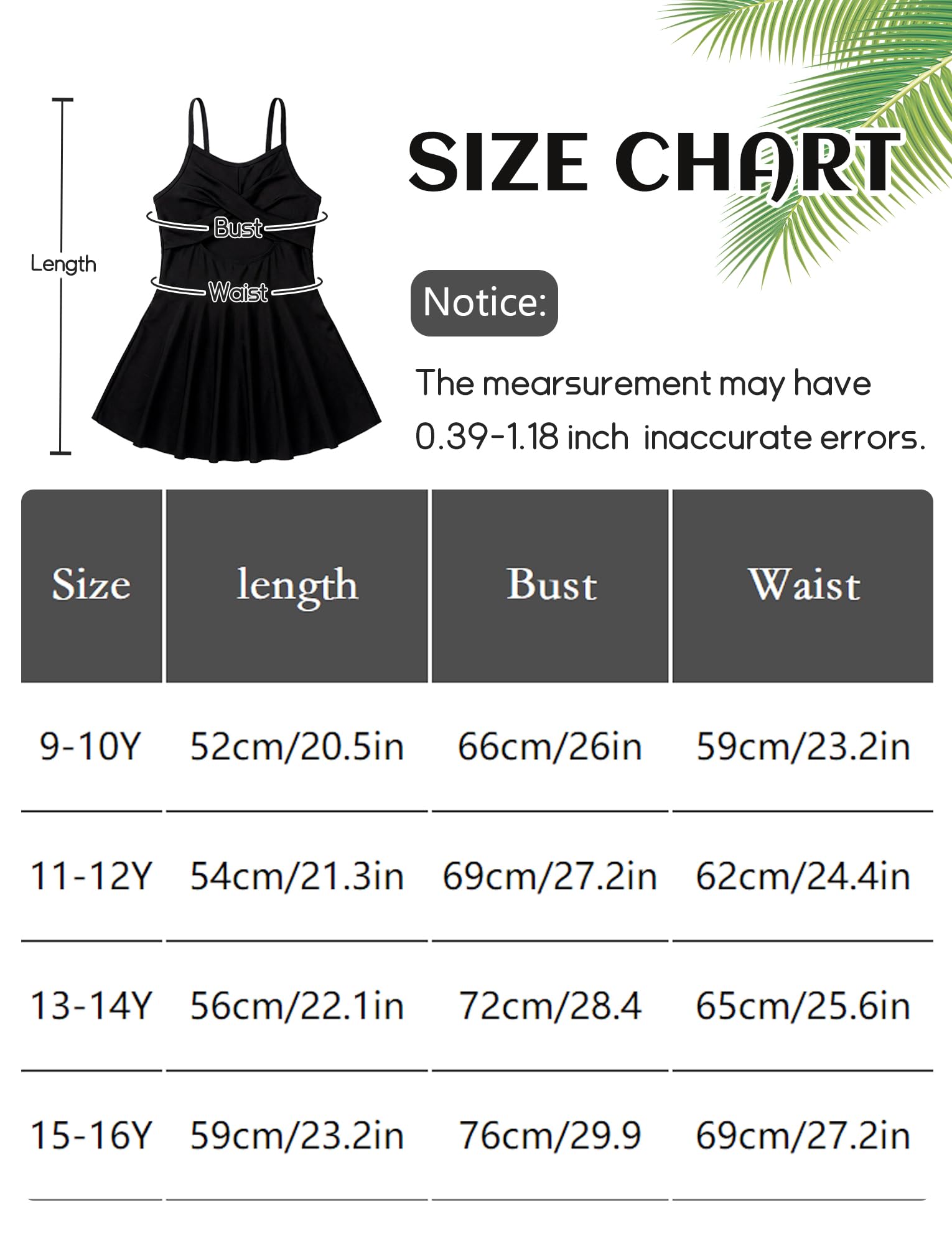 Happy Cherry - Maillot de Bain Une Pièce Fille Ados Été Vêtements de Plage Filles Enfant Bretelles Réglables pour Natation Surf Vacance - 9-16 Ans