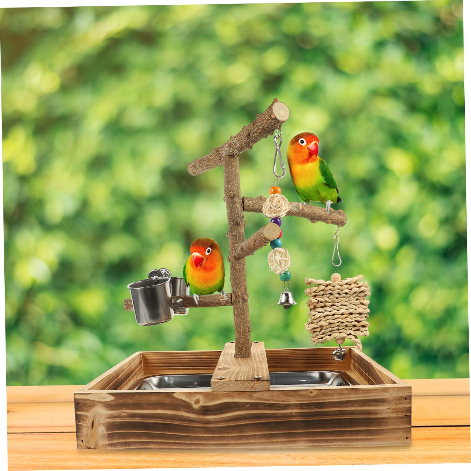 Angoily de Entrenamiento de Madera para Pájaros Juguete para Pájaros Zona para Accesorio para Jaula de Perchas para Soporte para Casa