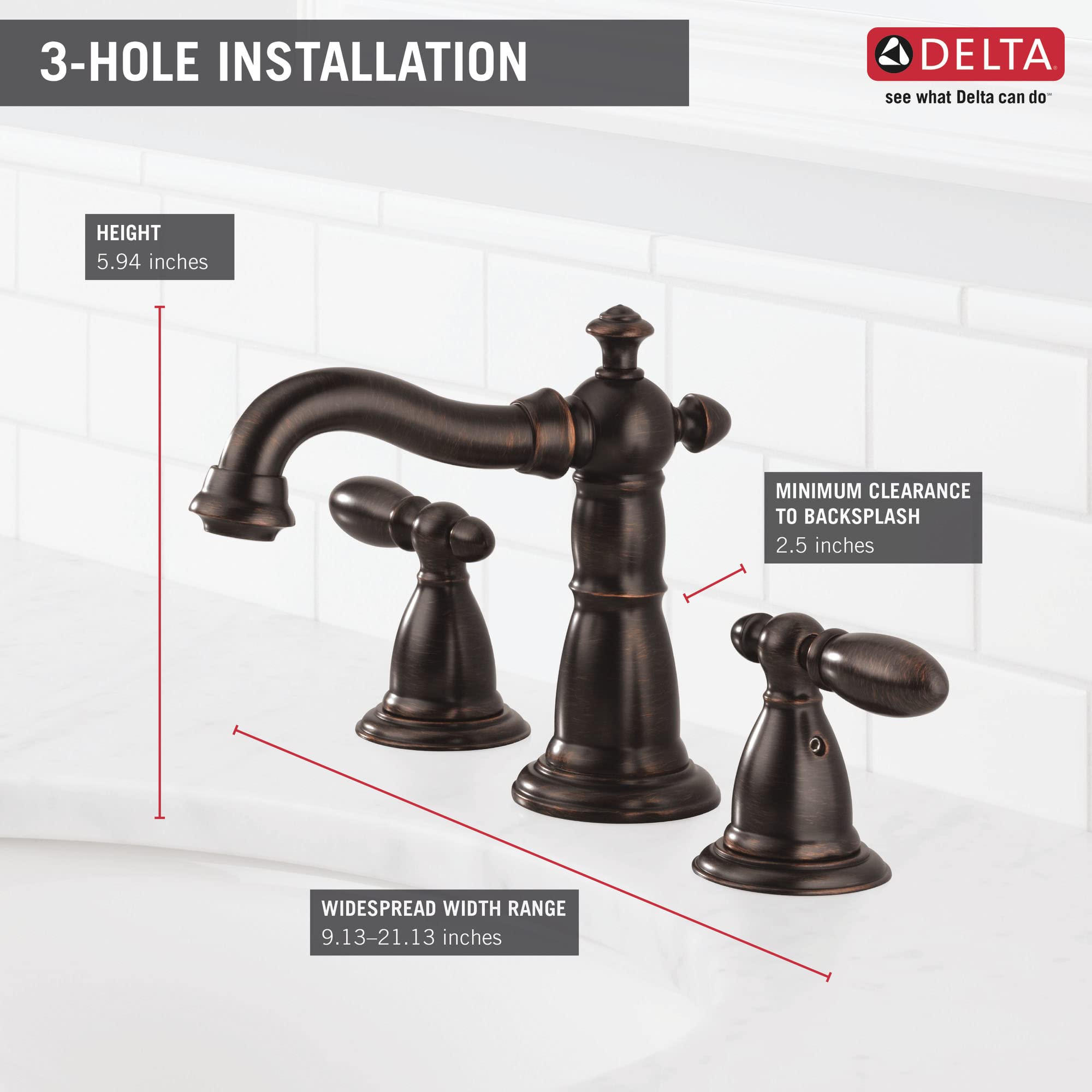Amazon | DeltaヴィクトリアンVenetianブロンズ2-handle WaterSense