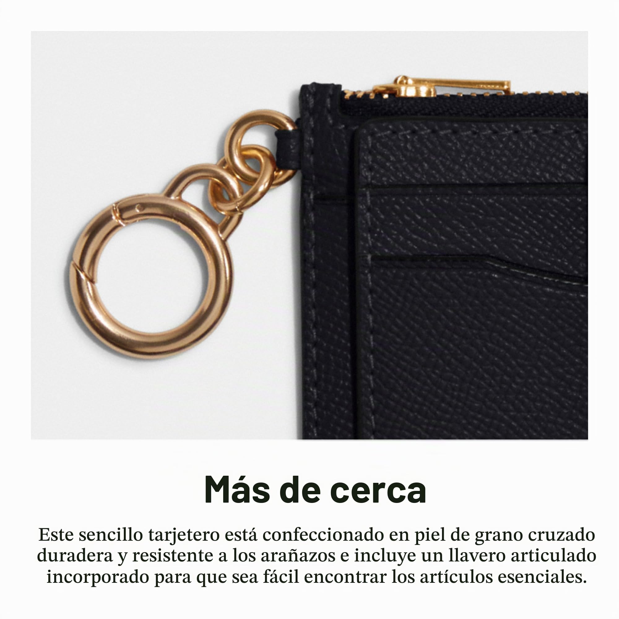 COACH - Tarjetero de Piel granulada para Mujer, Color Azul Marino, Talla única
