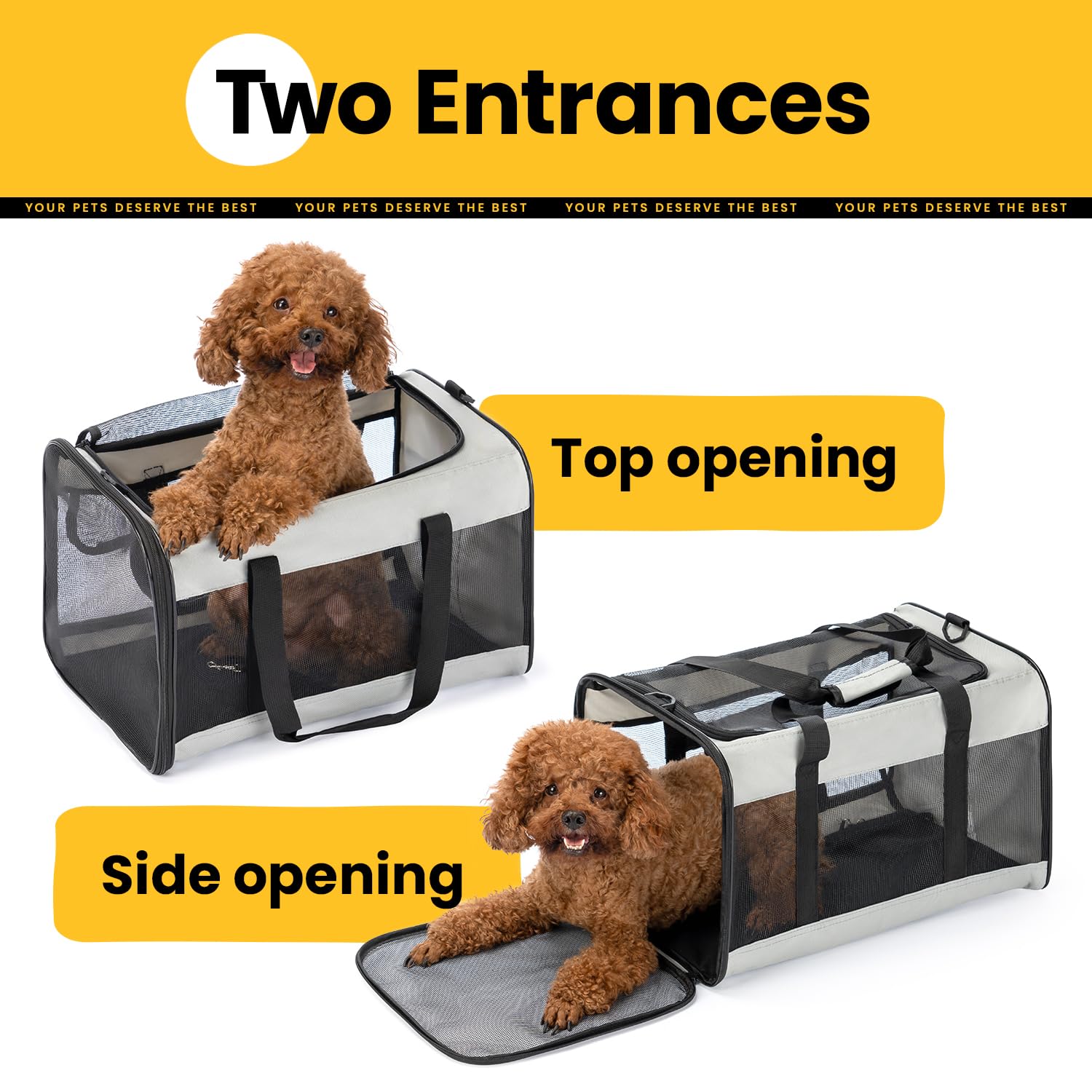 Conlun Dog Carrier Bag,Soft-Sided Pet Carriers for Dogs with 4-Sided Mesh - Image 3