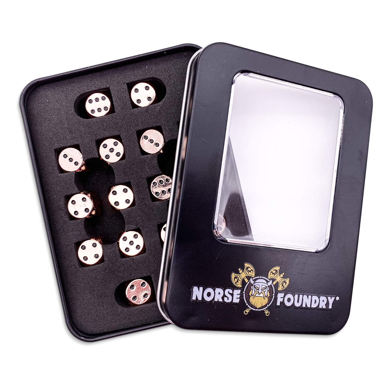 Norse Foundry Warpips Copper Metal D6 Dice Set - 10-Piece 12mm Dice For DND, Warhammer & Tabletop Games