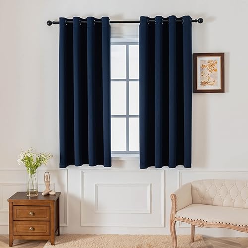 Miniatura 43 de Pickluc Cortina opaca para dormitorio, bloqueo de luz, aislamiento de calor, reducción de ruido, tela más gruesa, extra plegable, 2 paneles, 42