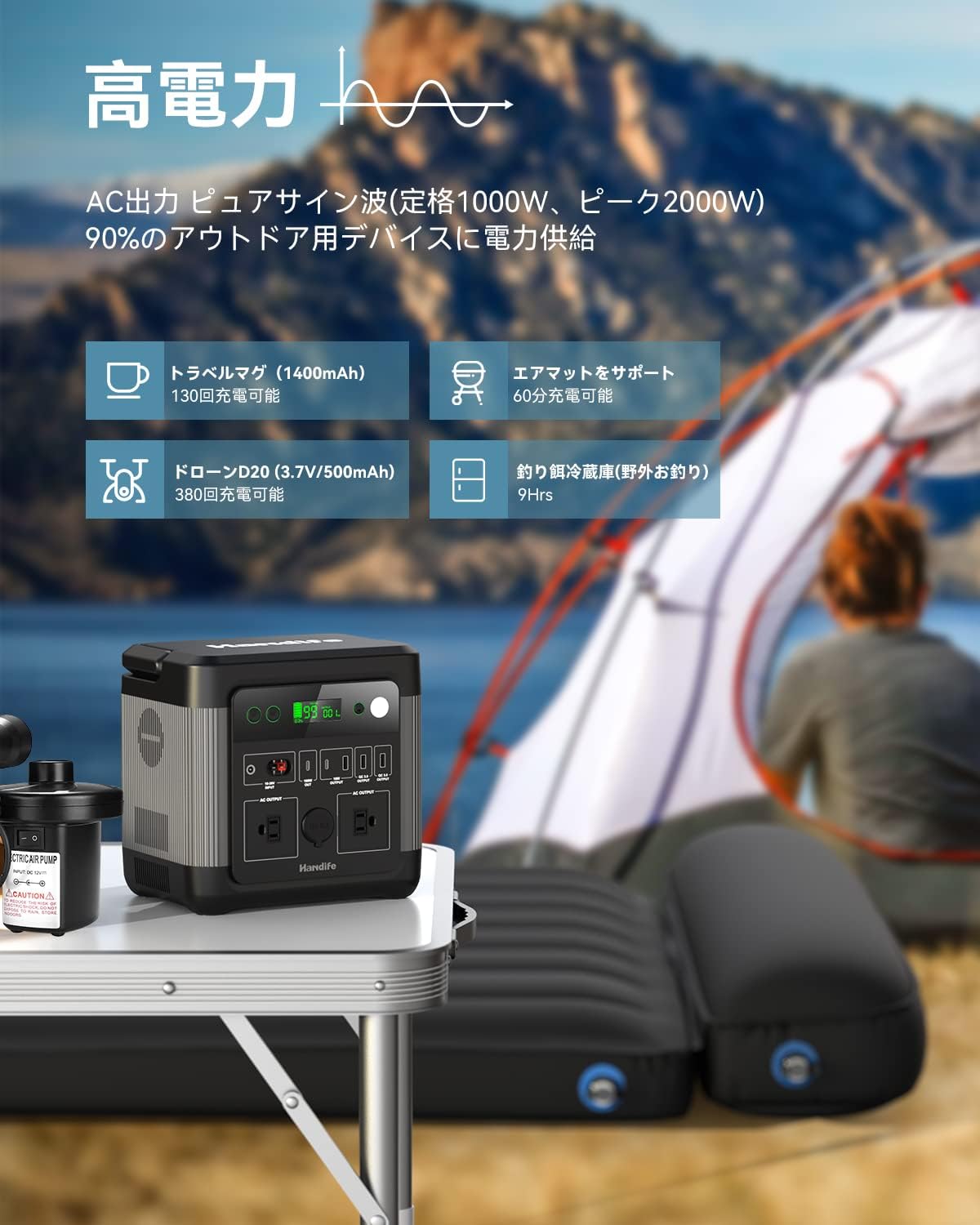 ポータブル電源 64800mAh スマホ充電 充電器 緊急電源 車中泊 キャンプ