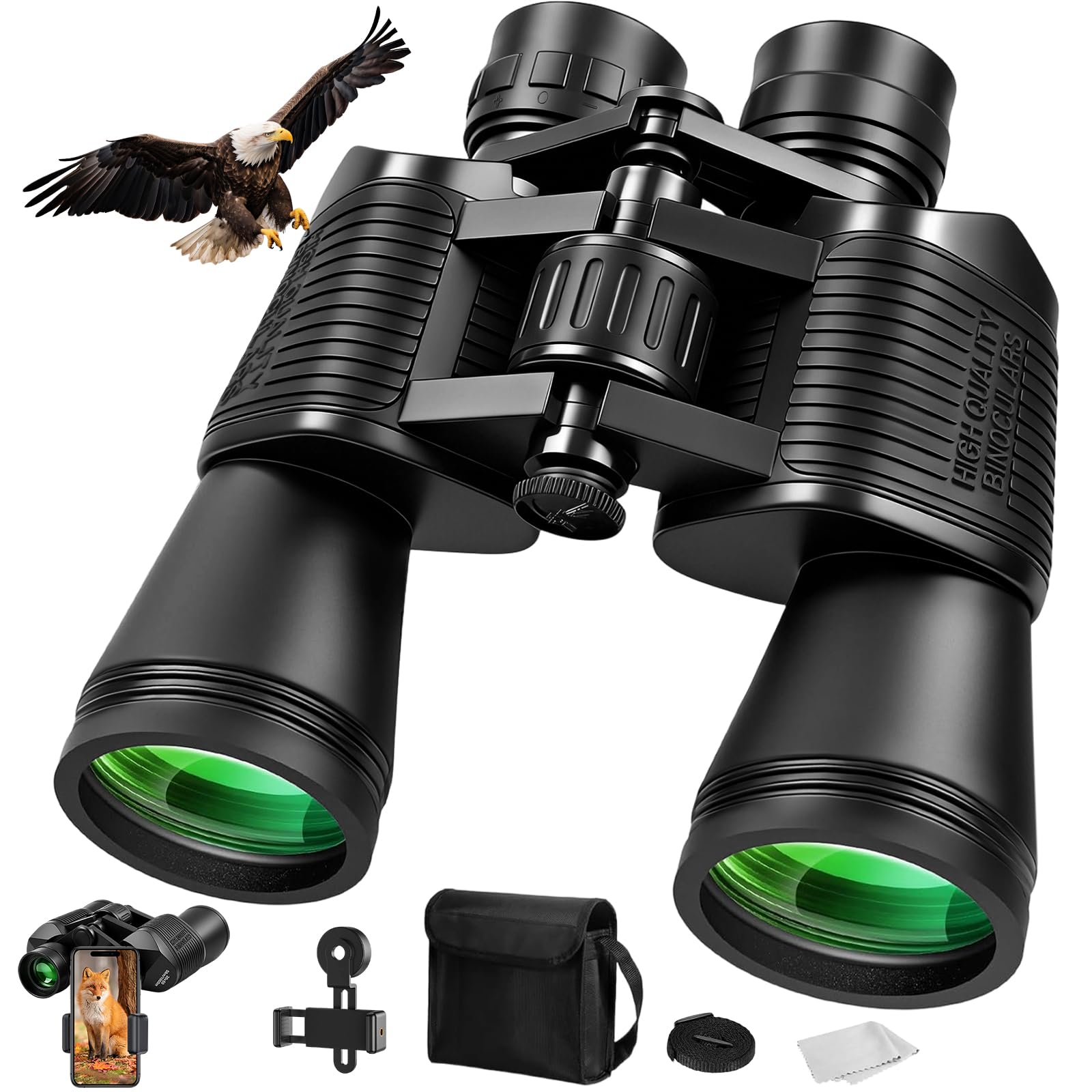 Fernglas 20X50 HD Kompakt Ferngläser Erwachsene Wasserdicht für Vogelbeobachtung, Jagd, Wandern,Konzert Sport im Freien,Fernglas mit BAK4 HD Prisma + FMC Objektiv, auch Brillenträger
