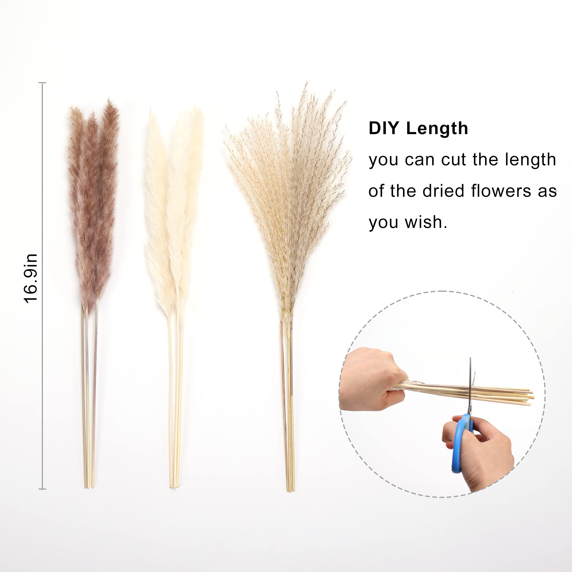 70Pcs Boho Pampas Grass Large,Fluffy Artificial Pampas Grass Decor Tall