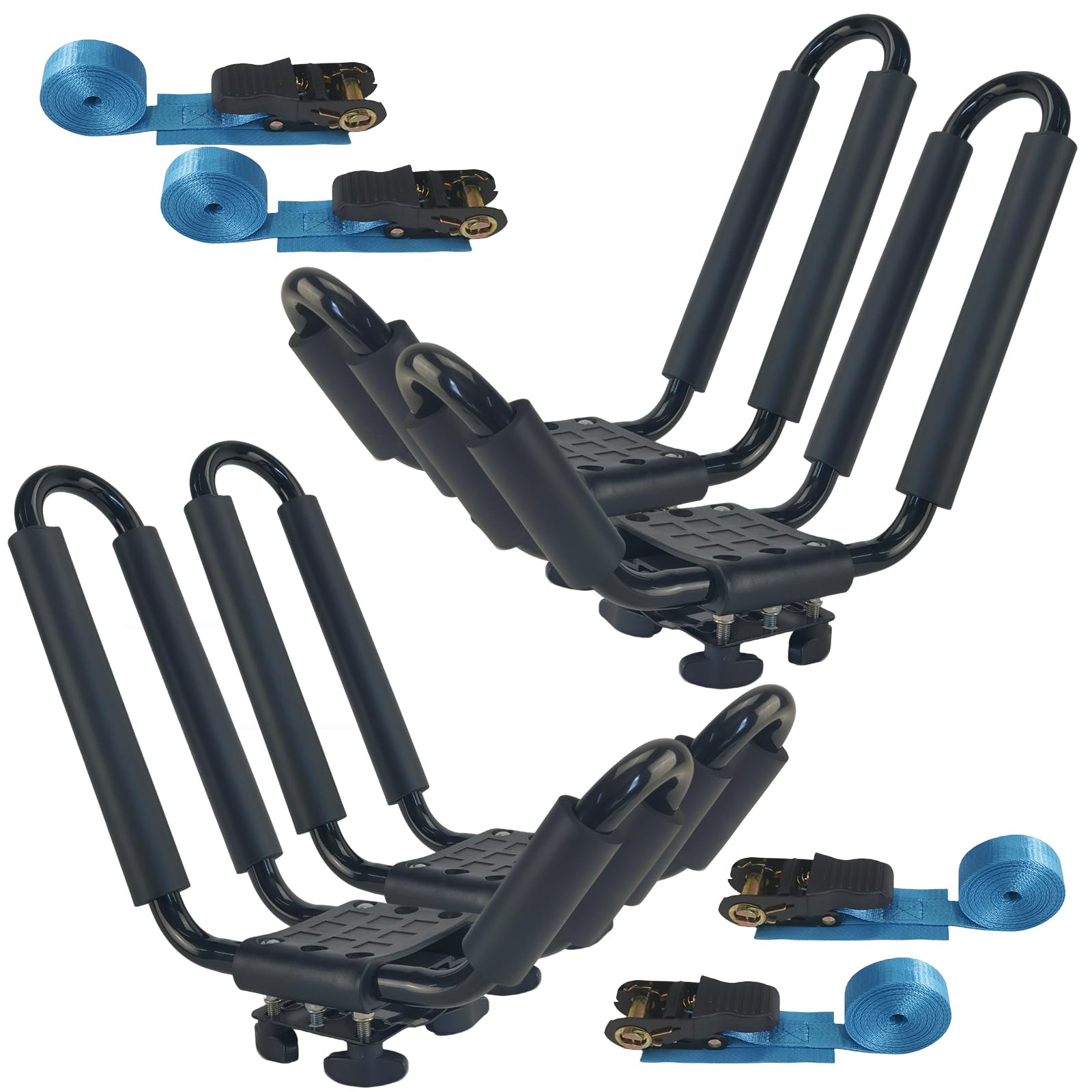 2 Pairs Kayak Roof Rack for Car Top Roof Mount Carrier J Cross Bar Canoe Boat