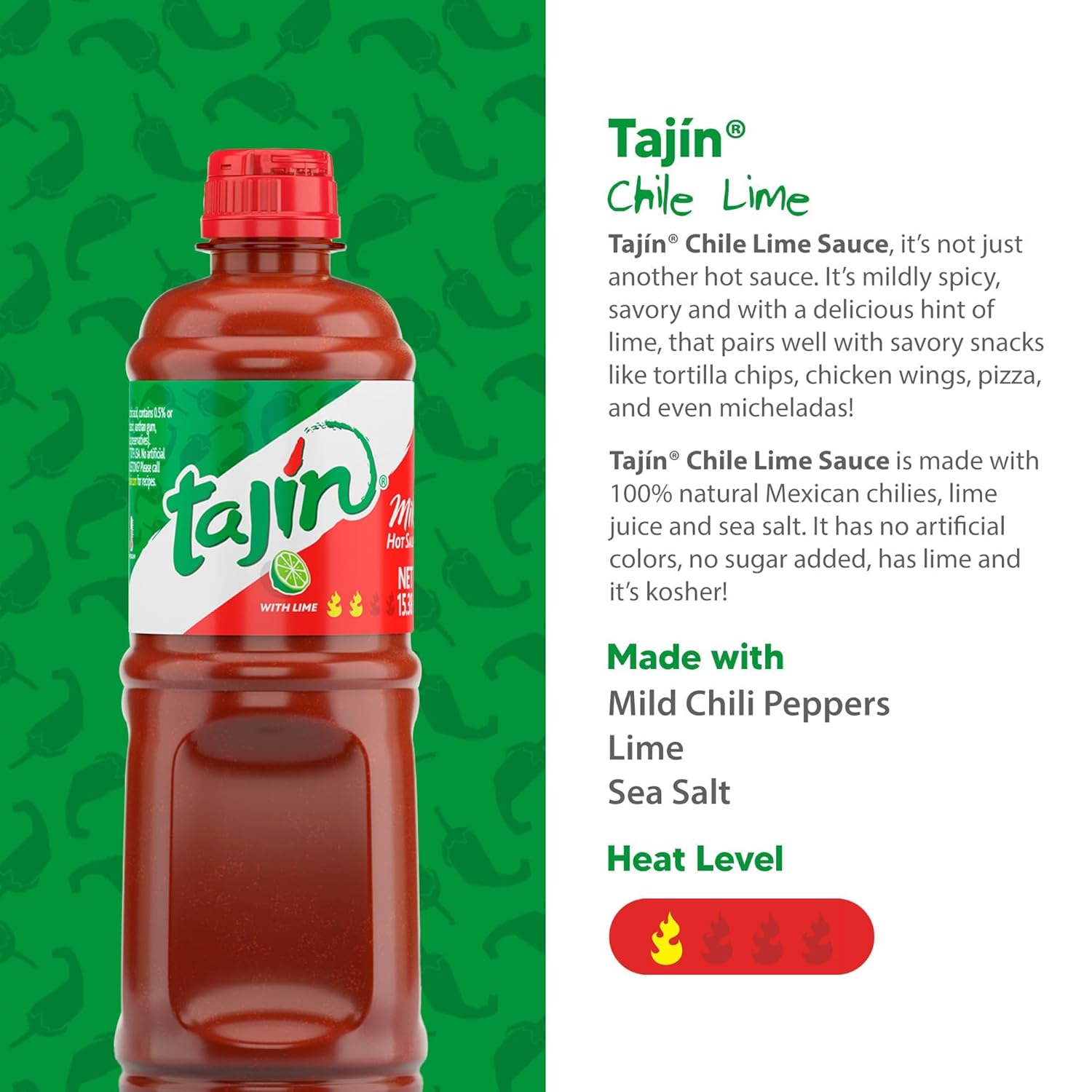 Tajin Mild Hot Sauce 15.38oz (Pack of 12)
