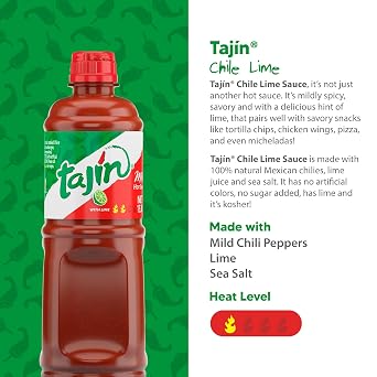 Tajin Chile Lime Sauce, Mild Mexican Hot Sauce for Snacks, Vegetables, Wings, Tacos, Nachos, Fruit, and Drinks, Zesty Flavor Enhancer, 15.38 oz (Pack of 12)