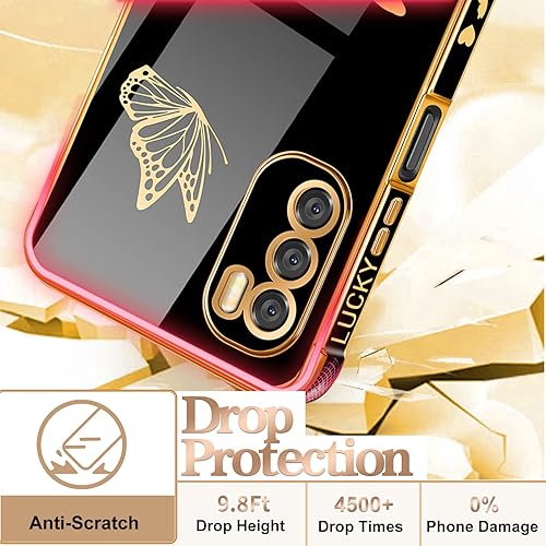 Miniatura 9 de Coralogo Funda para Moto G Stylus 5G 2022 (no compatible con 4G) con diseño de mariposas doradas con pantalla para Motorola G Stylus 5G 2022 6.8