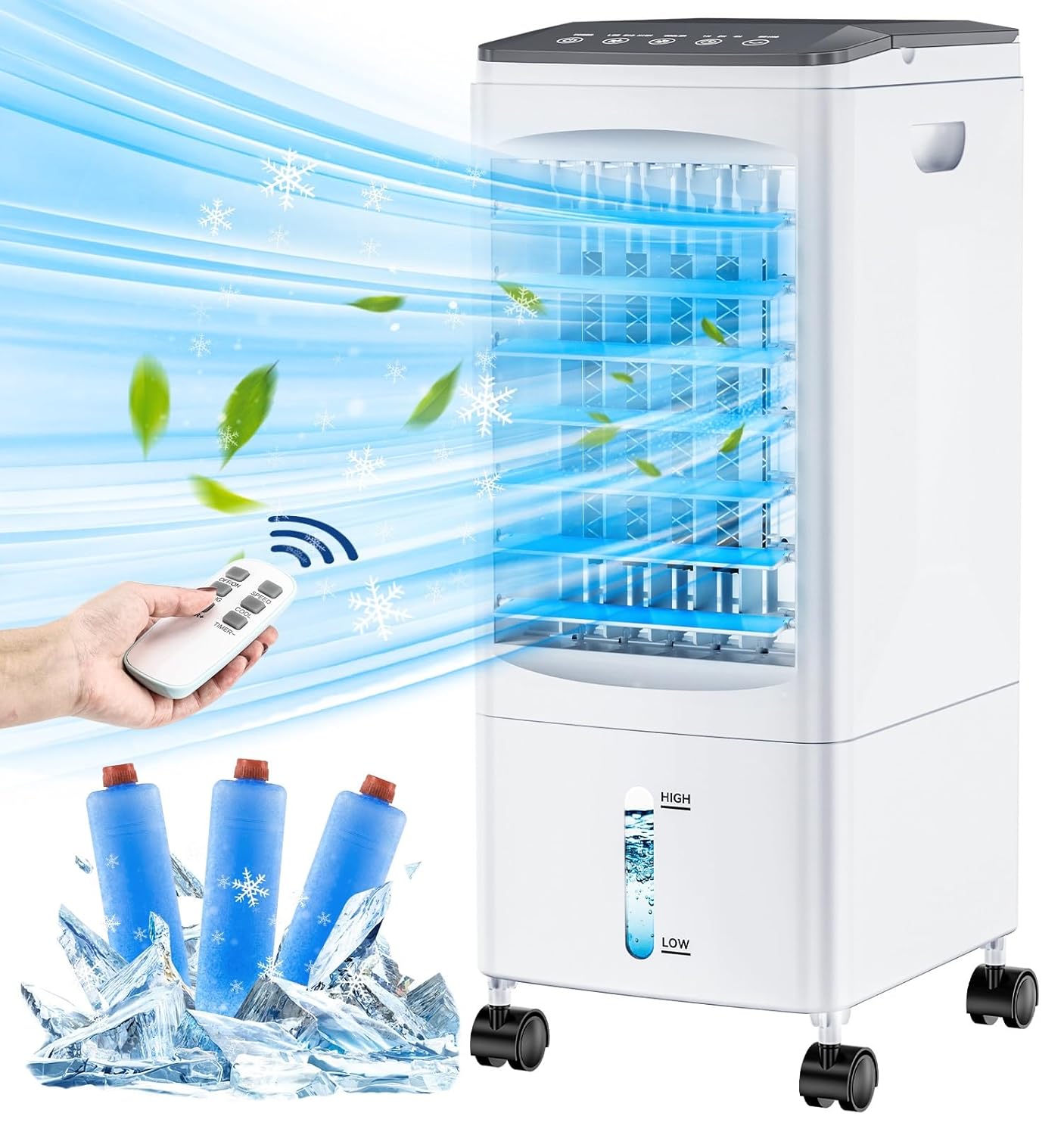 Portable Air Conditioners Evaporative Air Cooler Portable AC Cooling Fan w 3 Spds Cooling Mode Timer Swamp Cooler