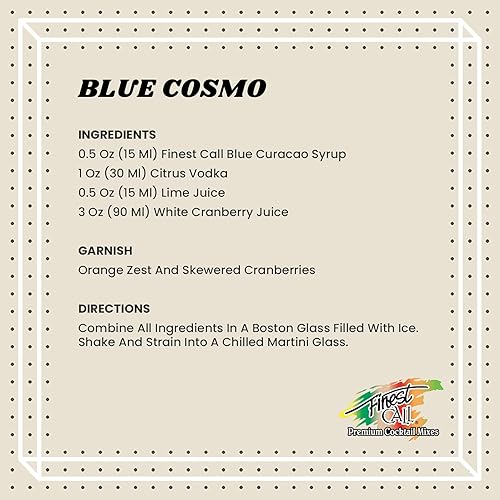 Miniatura 3 de Mezcla para bebidas Blue Curacao de Finest Call, botella de 33.8 onzas líquidas