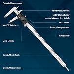 Housolution Digital Caliper 12 Inch, Caliper Measuring Tool with Large LCD Screen, Inch/MM, 4 Measuring Ways, Auto-Off, Stainless Steel