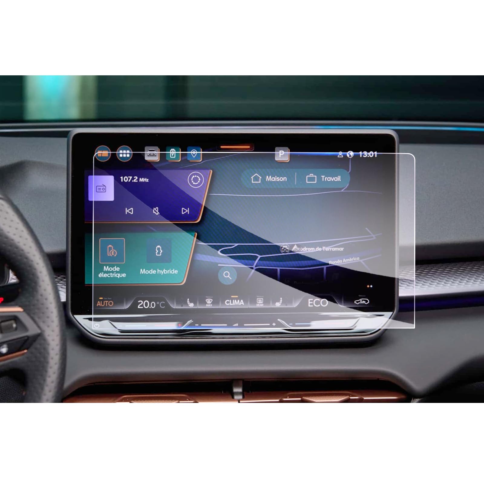GAFAT Compatible con Cupra Terramar 2025 2026 Hybrid/Plug-in Hybrid 12,9" Navigation Protector de Pantalla, Pantalla de Cristal para Nuevo Terramar 12,9" Touchscreen, 9H Antiarañazos