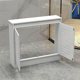 Genérico Elegante Mueble Blanco para Cubrir radiador con 2 Puertas y Estante Calefactor para salón, Dormitorio y Pasillo. Solución de Almacenamiento Decorativa (50 x 50 x 25 cm)
