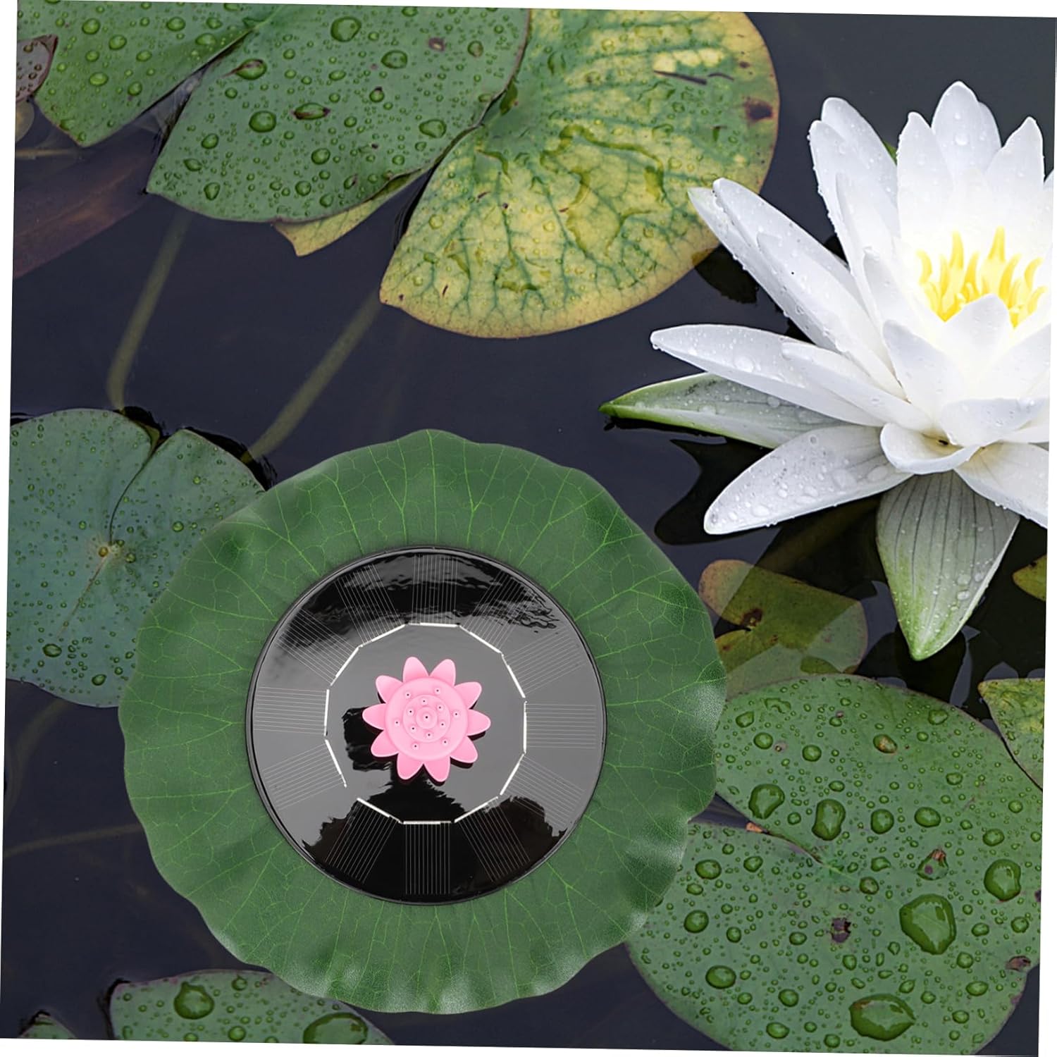SUPVOX Solar-powered Bird Bath Lotus Fountain Garden Decor Pool Water Feature Easy and Operate