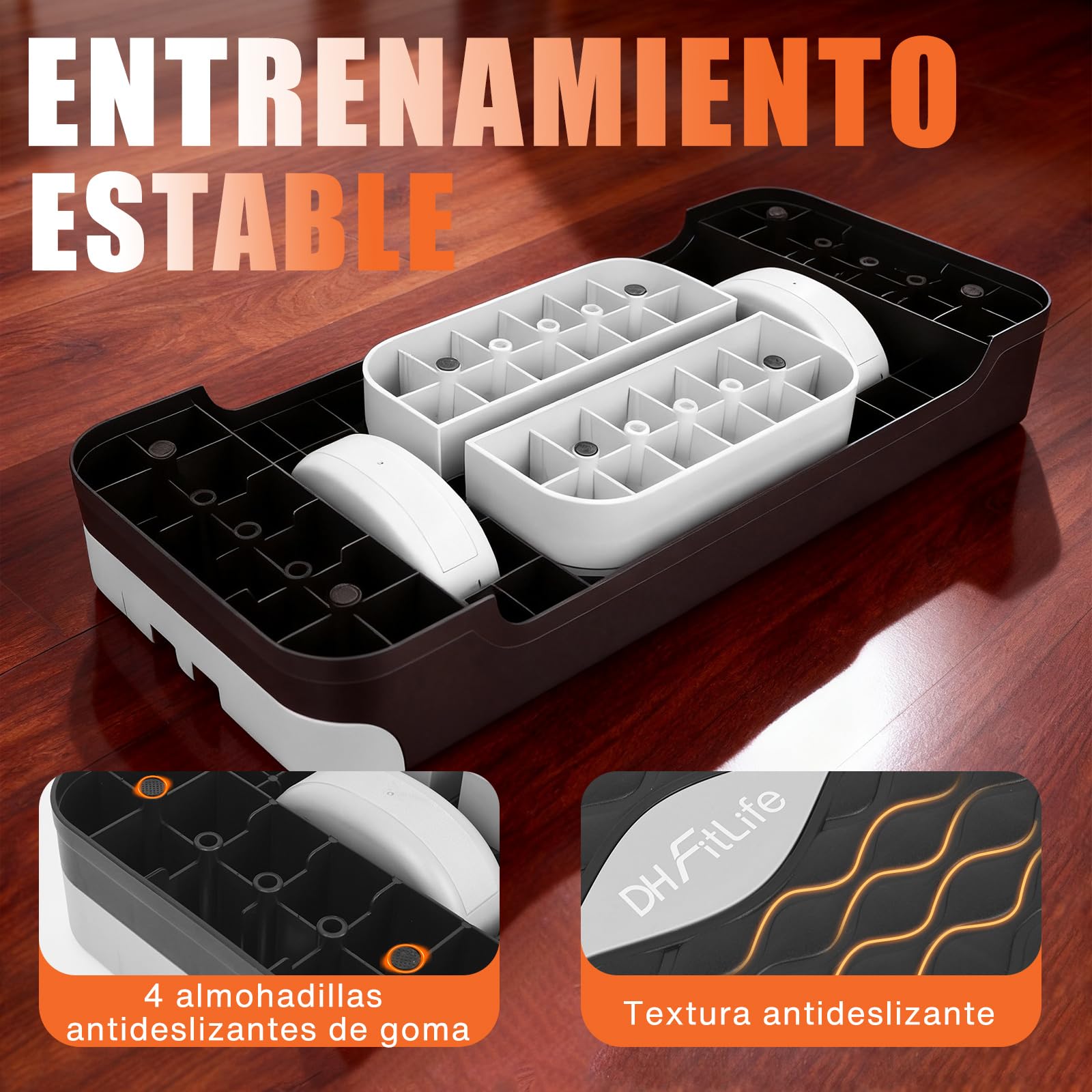 DH FitLife Stepper para el Hogar con Entrenamiento de Equilibrio | Plataforma Ajustable 10/15 cm | Stepper Aeróbico y Plataforma Step Up | Escalón para Entrenamiento de Fitness y Coordinación