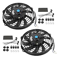 Vista 17 de JDMSPEED Nuevo ventilador universal delgado de 14" de empuje eléctrico para radiador, 12V, kit rojo