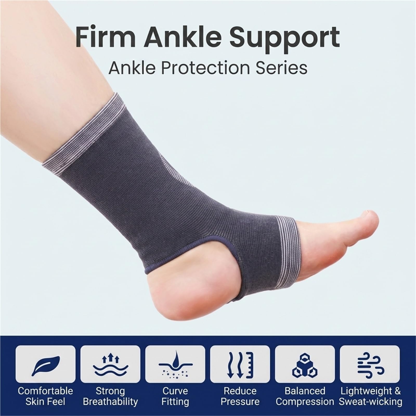 Generisch Kompressions-Sprunggelenkbandage mit atmungsaktivem Stoff, für Sport und tägliches Gehen, Modell CJDW1134 (S)