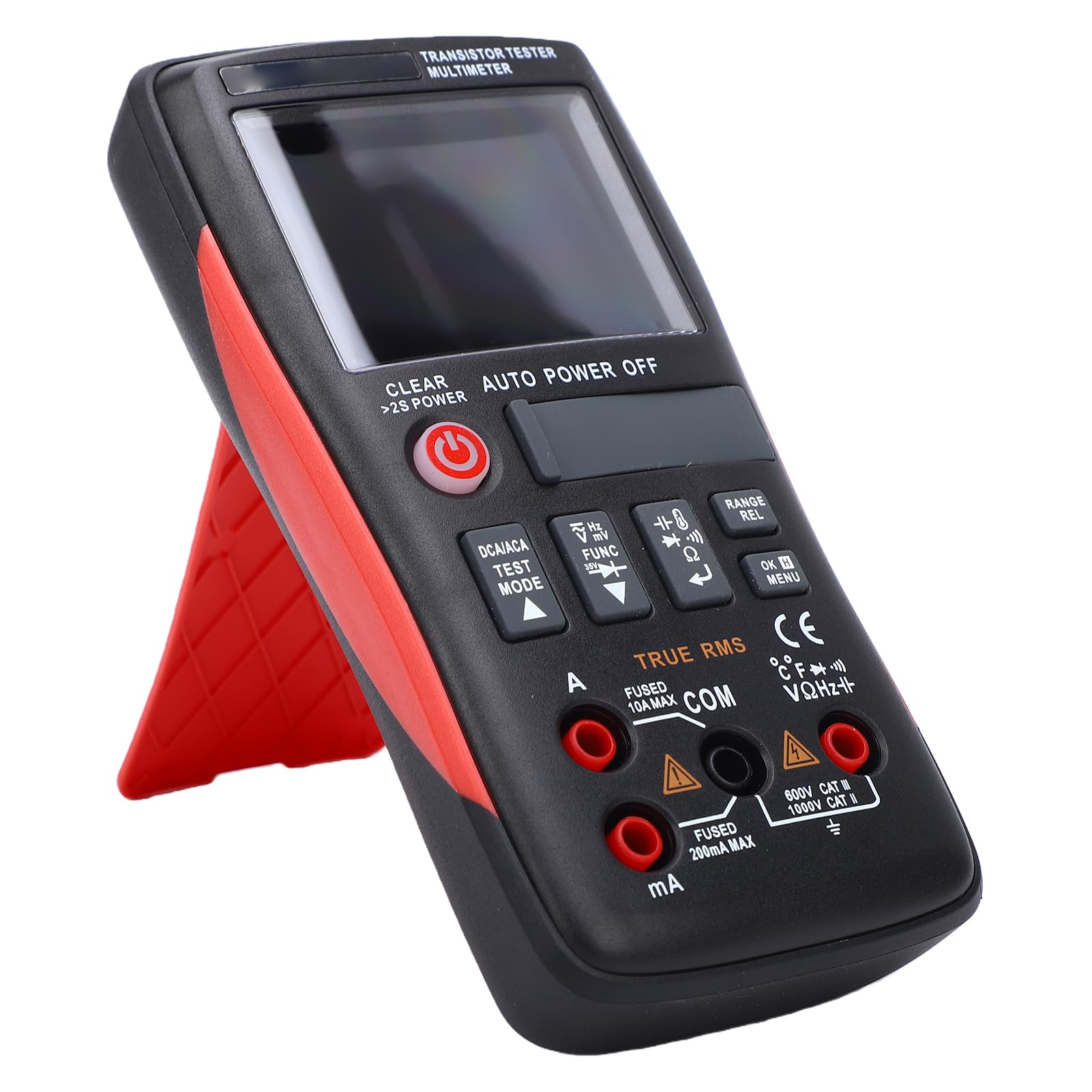 Multímetro Digital True RMS, Pantalla IPS de 2,4 Pulgadas, Probador de Transistores, Pantalla 25000 Recuentos, para Técnicos Reparación Electrónica y Pruebas Campo (ZT-XT1)