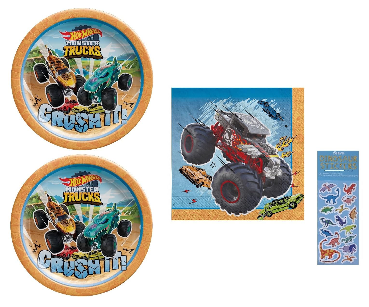 Hot Wheels Monster Trucks kit table anniversaire pour éviter la corvée de vaisselle