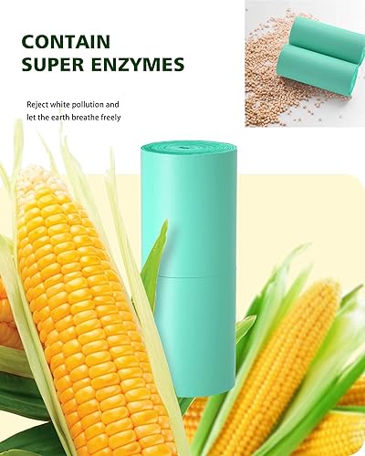 Miniatura 2 de AYOTEE Bolsas de basura biodegradables compostables de 4 galones, 140 unidades, sin perfume, capacidad de 15-23 litros, bolsas de basura de 4 a 6