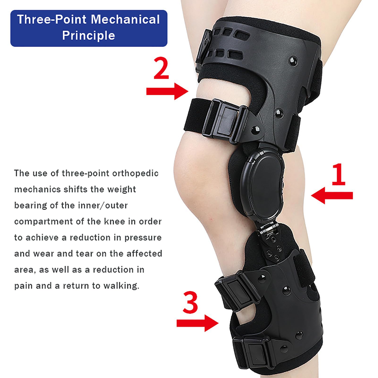 Soporte De Rodilla, Rodillera para Artrosis, Rodillera Unilateral Ajustable, Inmovilizador Y Estabilizador De Rodilla para Valgo Y Valgo De Rodilla, Desgarro De Menisco Y,Right