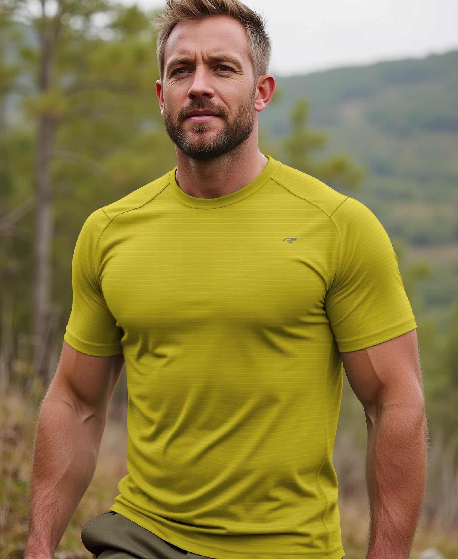 Camisetas de rendimiento para hombre, manga corta, ajuste atlético, absorbe la humedad, secado rápido, para gimnasio, correr, ropa deportiva